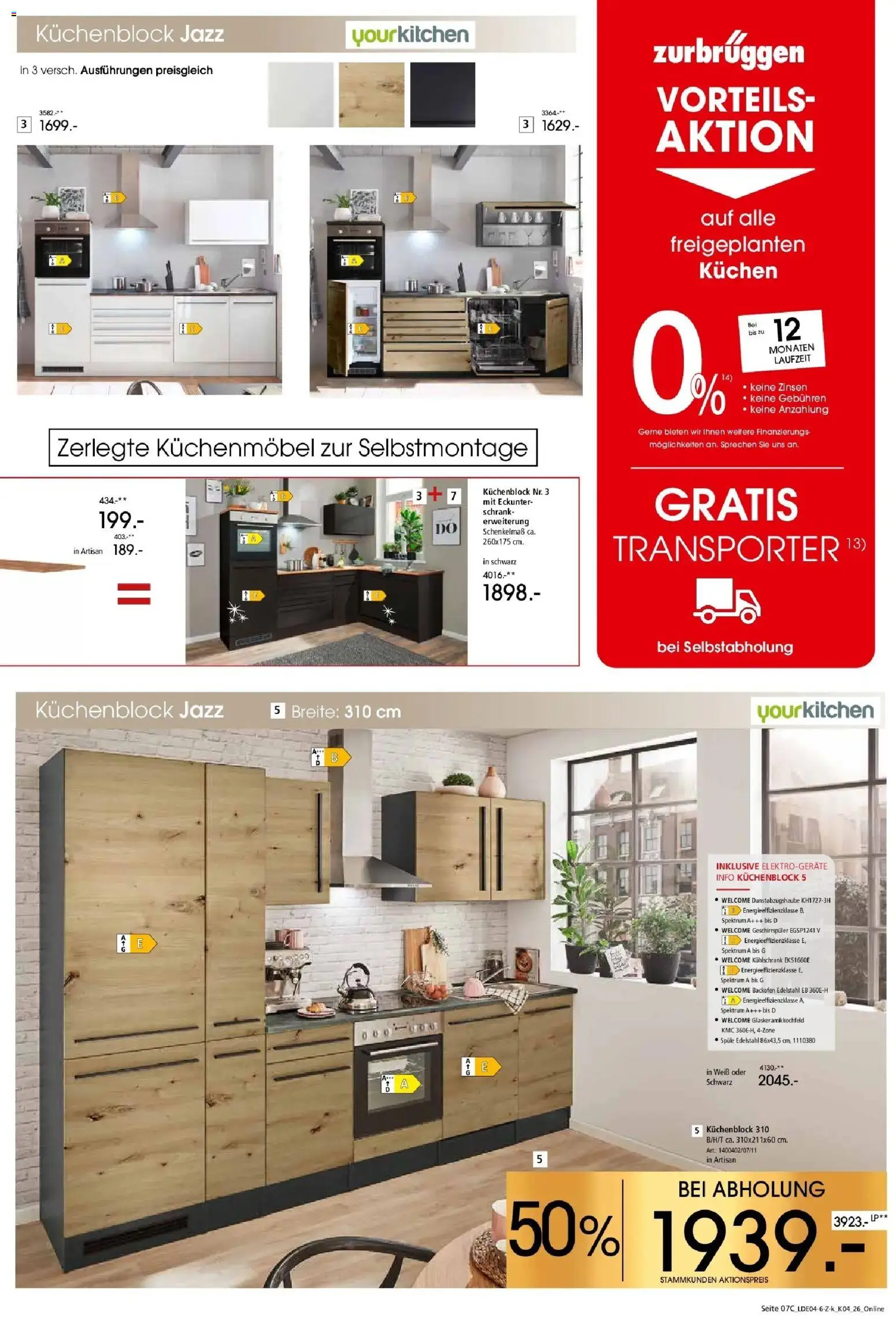 Zurbrüggen - Zurbrüggen: Küchen für ihr Zuhause – gültig ab 03.04.2026 | Seite: 13 | Produkte: Geschirrspüler, Küchenblock, Kühlschrank, Backofen