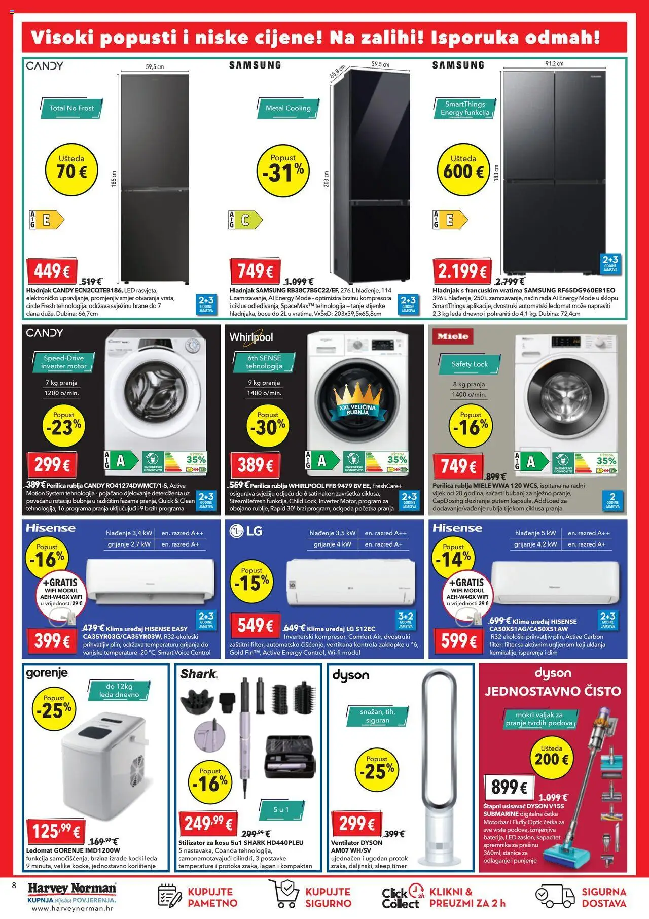 Harvey Norman katalog | vrijedi od 03.06.2025 | Stranica: 8 | Proizvodi: Usisavač, Klima uređaj, Perilica rublja, Klima