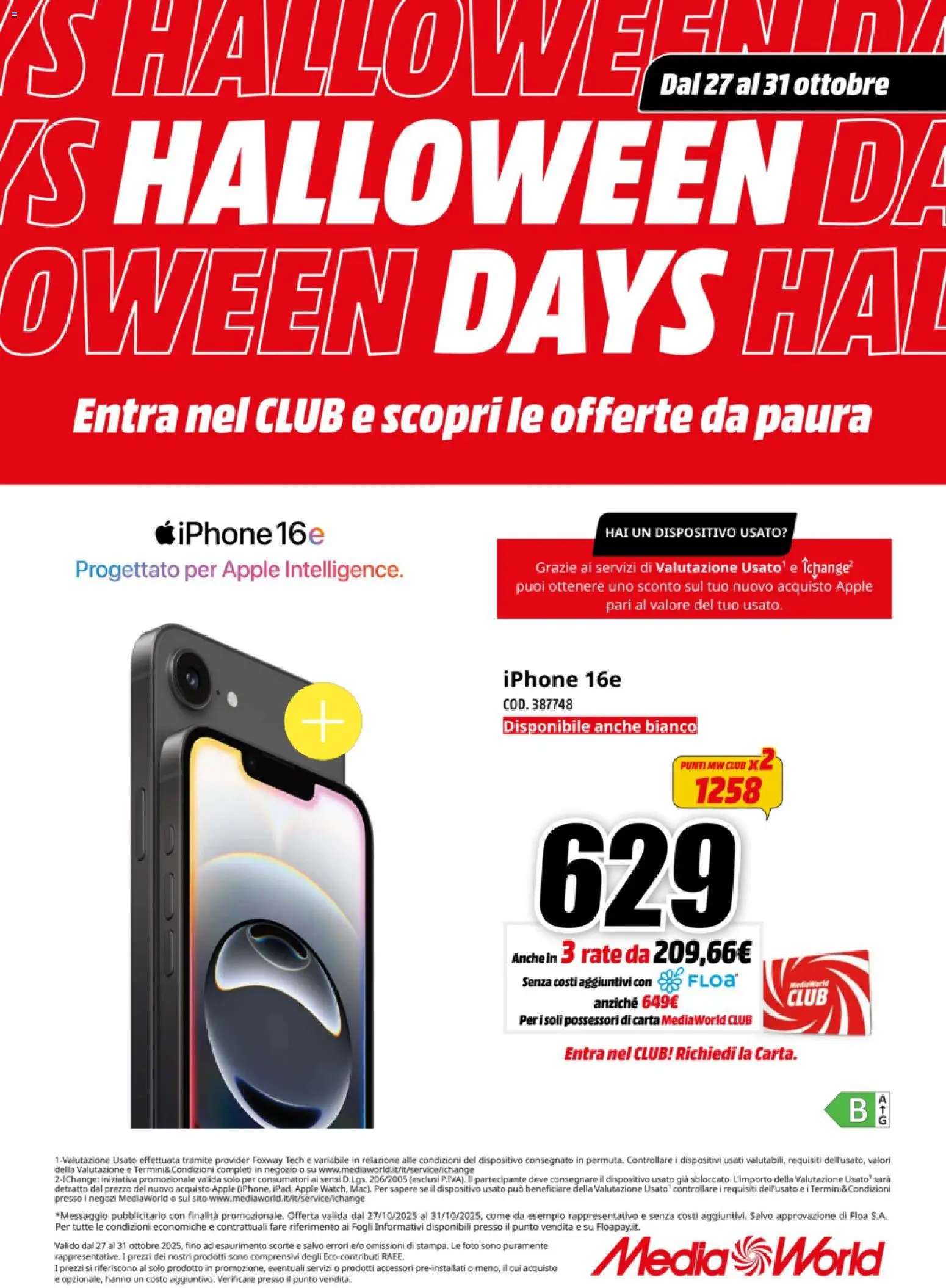 Volantino Media World del 27.10.2025 | Pagina: 11 | Prodotti: Iphone
