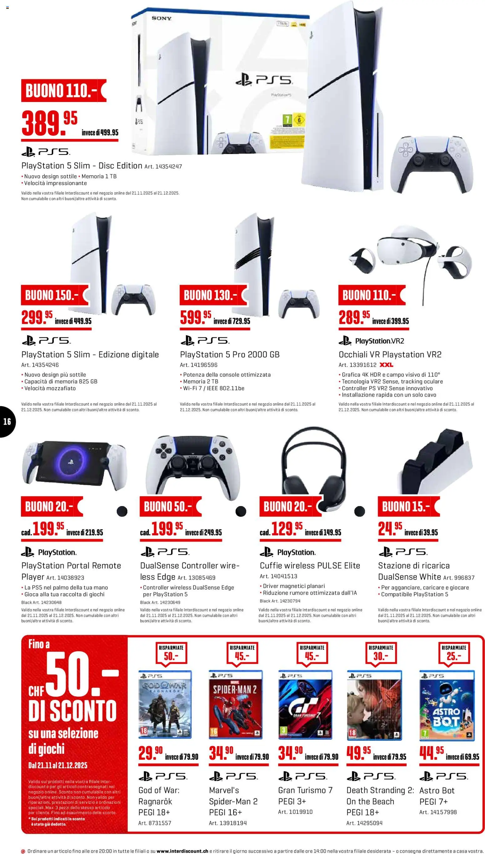 Interdiscount Aktionen IT – gültig ab 08.12.2025 | Seite: 16 | Produkte: Player, Playstation, Sony