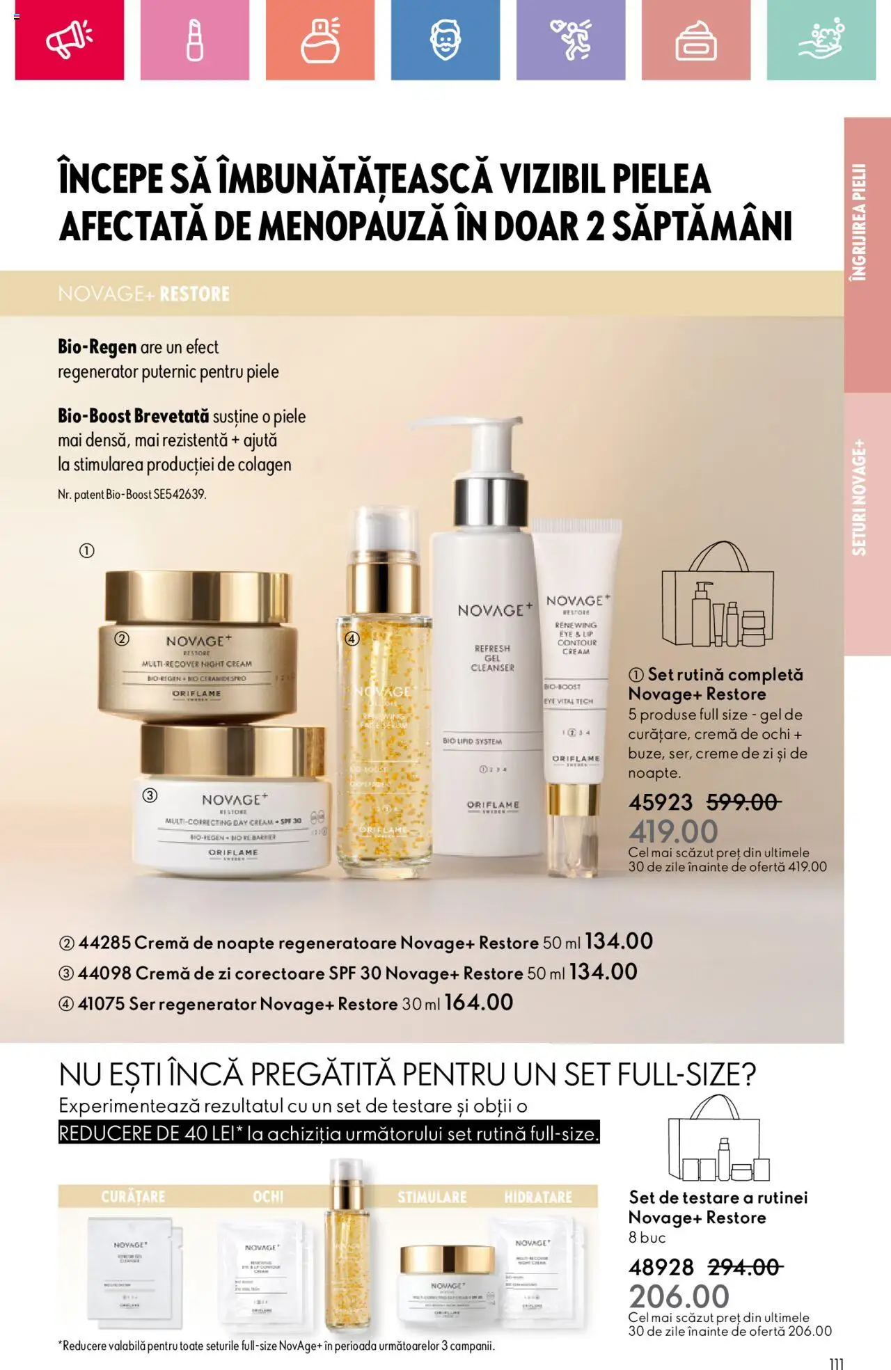 Oriflame catalog 11 2025 – valabil de la 27.07.2025 | Pagină: 111 | Produse: Şerit ödül, Cremă de zi, Cremă de noapte, Cremă