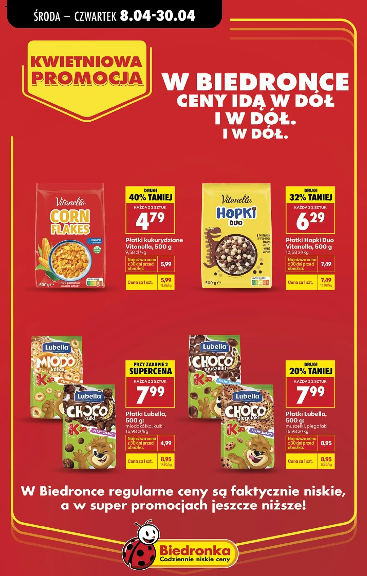 Biedronka gazetka - Kwietniowa promocja od 08.04.2026 | Strona: 18 | Produkty: Płatki kukurydziane, Płatki, Corn Flakes