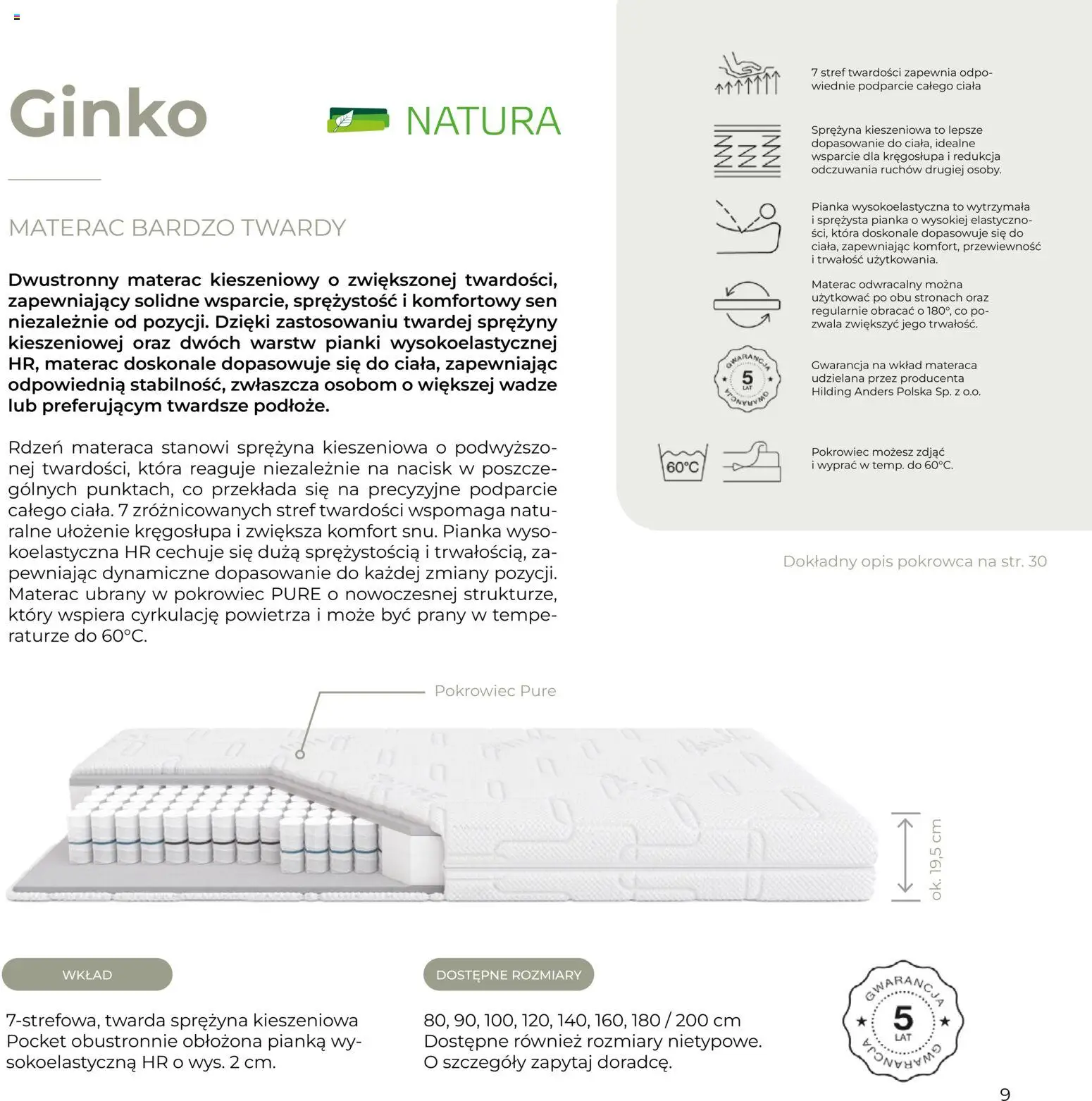 Salony Agata Gazetka - Natura od 27.01.2026 | Strona: 9 | Produkty: Materac, Pianki