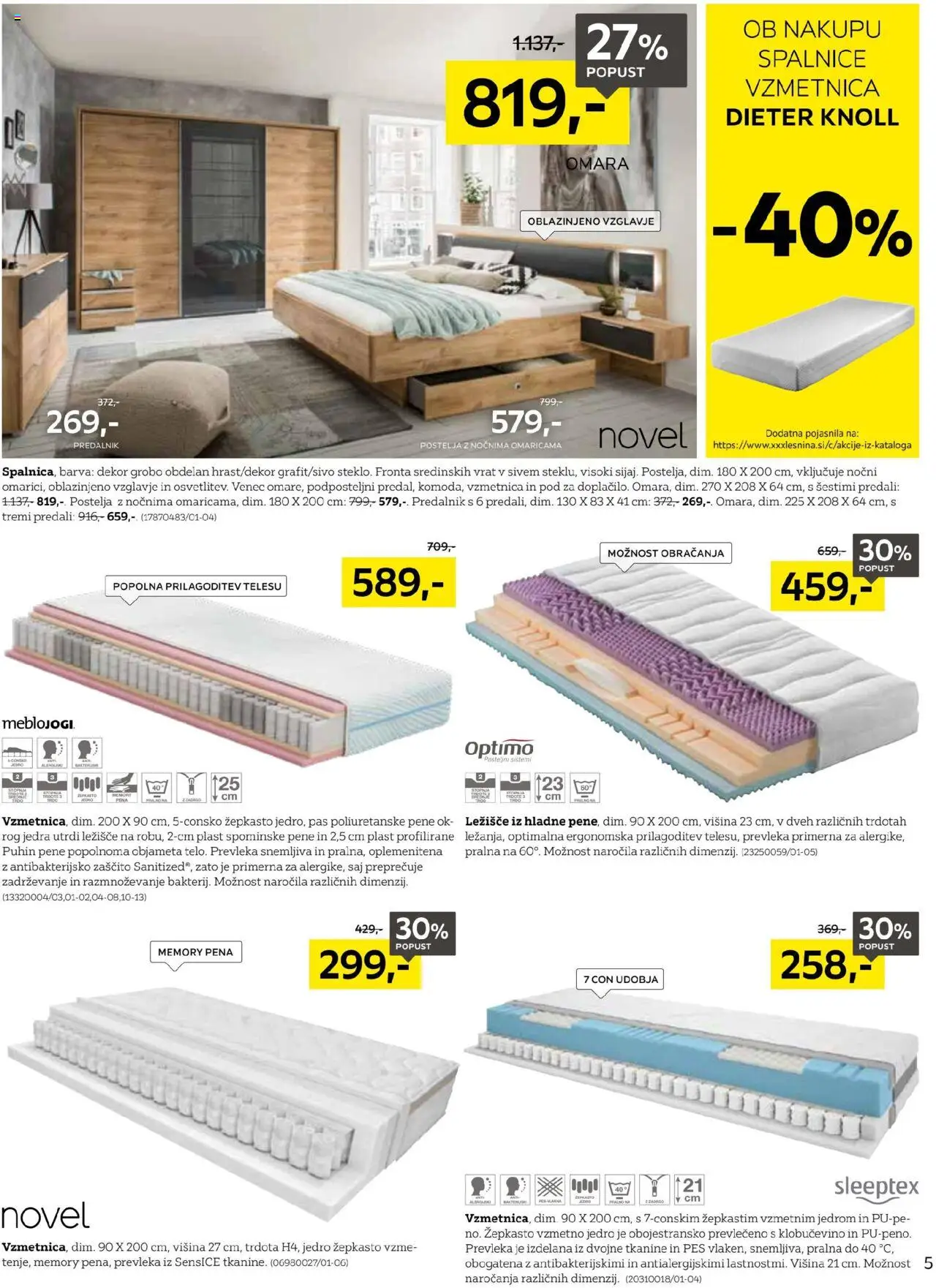 XXXL Lesnina katalog začetek novega poglavja │ velja od 19.08.2025 | Stran: 5 | Izdelki: Predalnik, Ležišče, Postelja, Prevleka