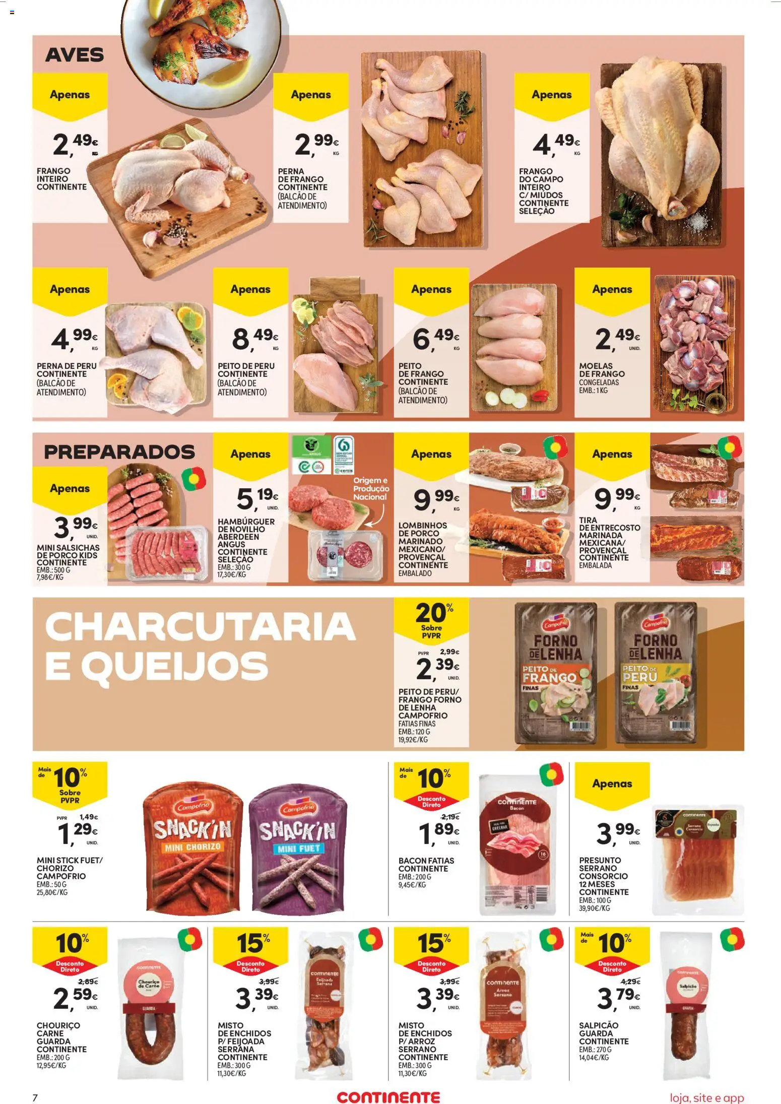 Continente Semanal Continente Bom Dia │ válido de 28.04.2026 | Página: 7 | Produtos: Forno, Bacon, Frango, Hambúrguer