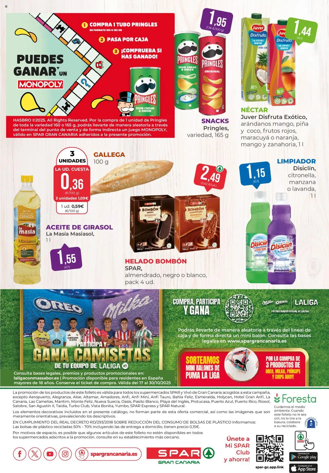 Spar folleto │ válido desde el 17.10.2025 | Página: 22 | Productos: Aceite, Piña, Manzana, Helado