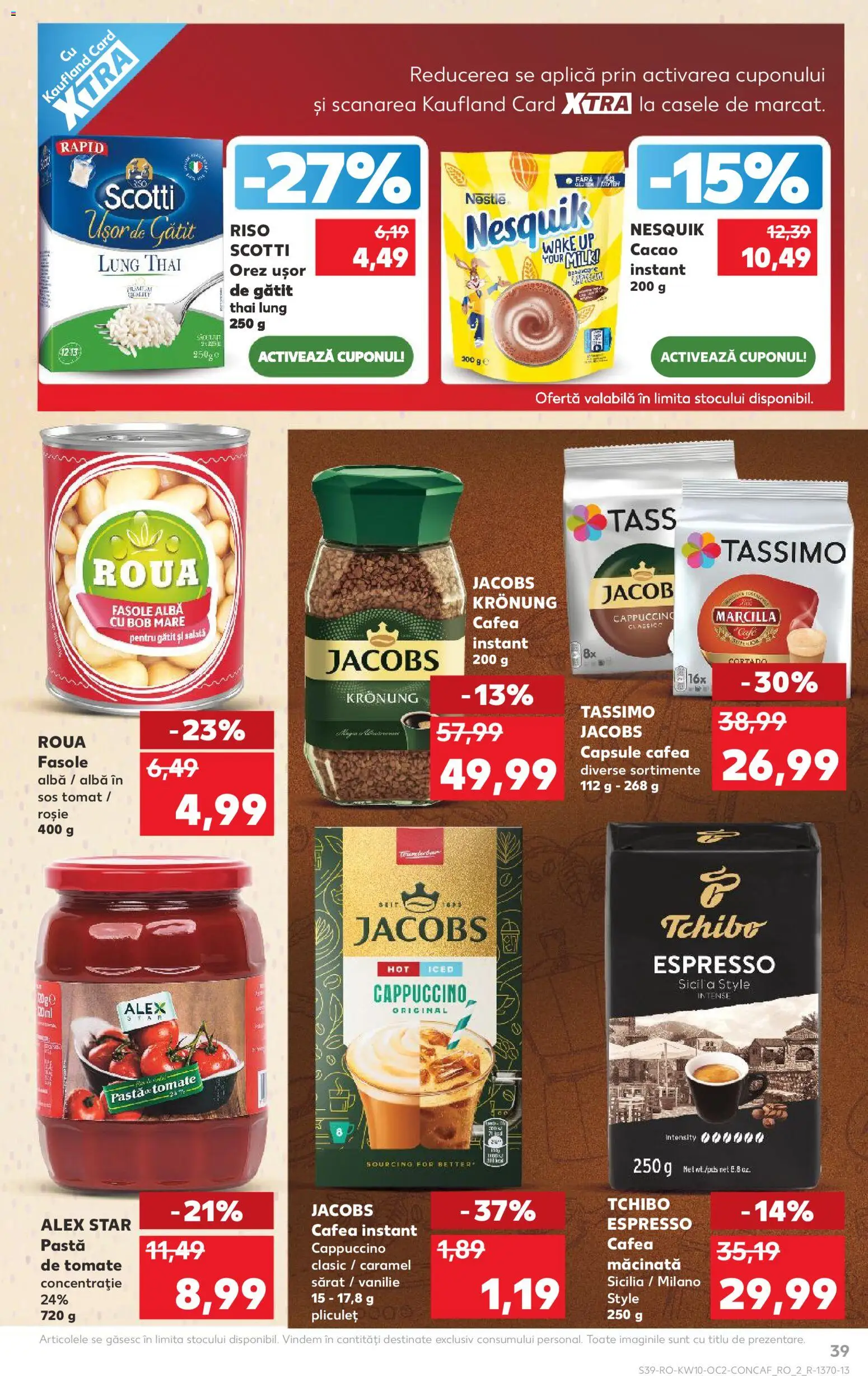 Noul catalog Kaufland – valabil de la 04.03.2026 | Pagină: 39 | Produse: Cafea, Orez, Paste, Sos