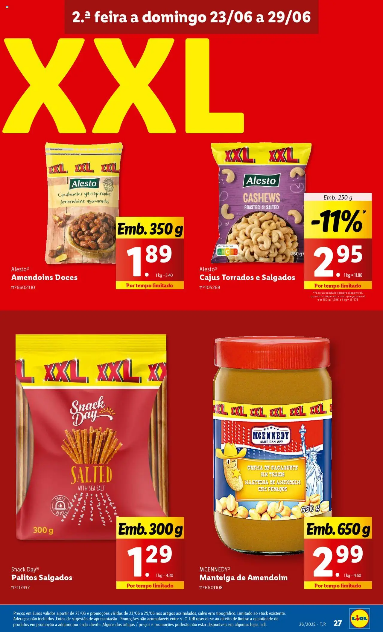 Lidl folheto │ válido de 23.06.2025 | Página: 27 | Produtos: Manteiga de amendoim, Amendoins, Manteiga, Doces
