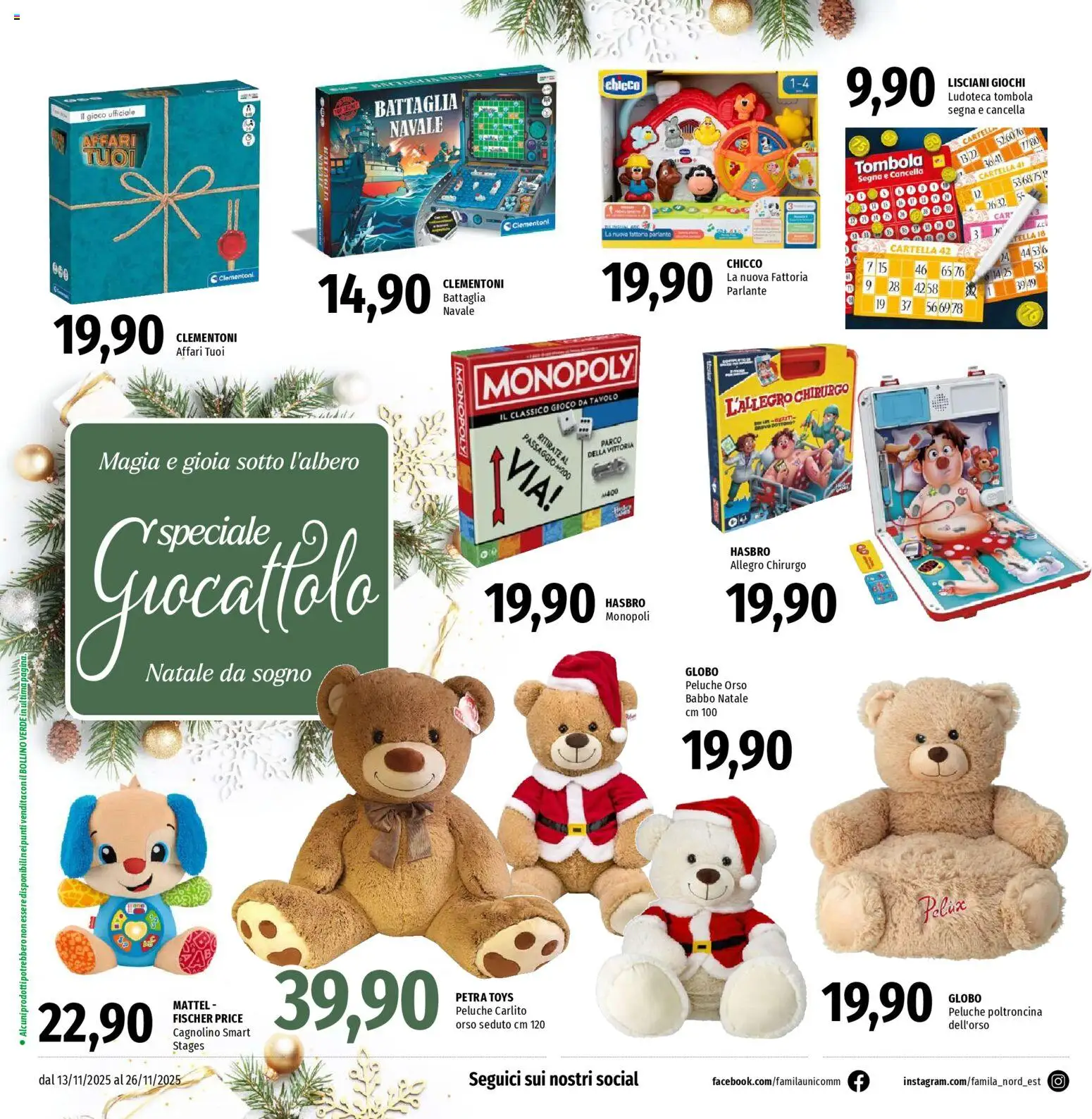 Volantino Famila del 13.11.2025 | Pagina: 32 | Prodotti: Peluche, Gioco, Tavolo