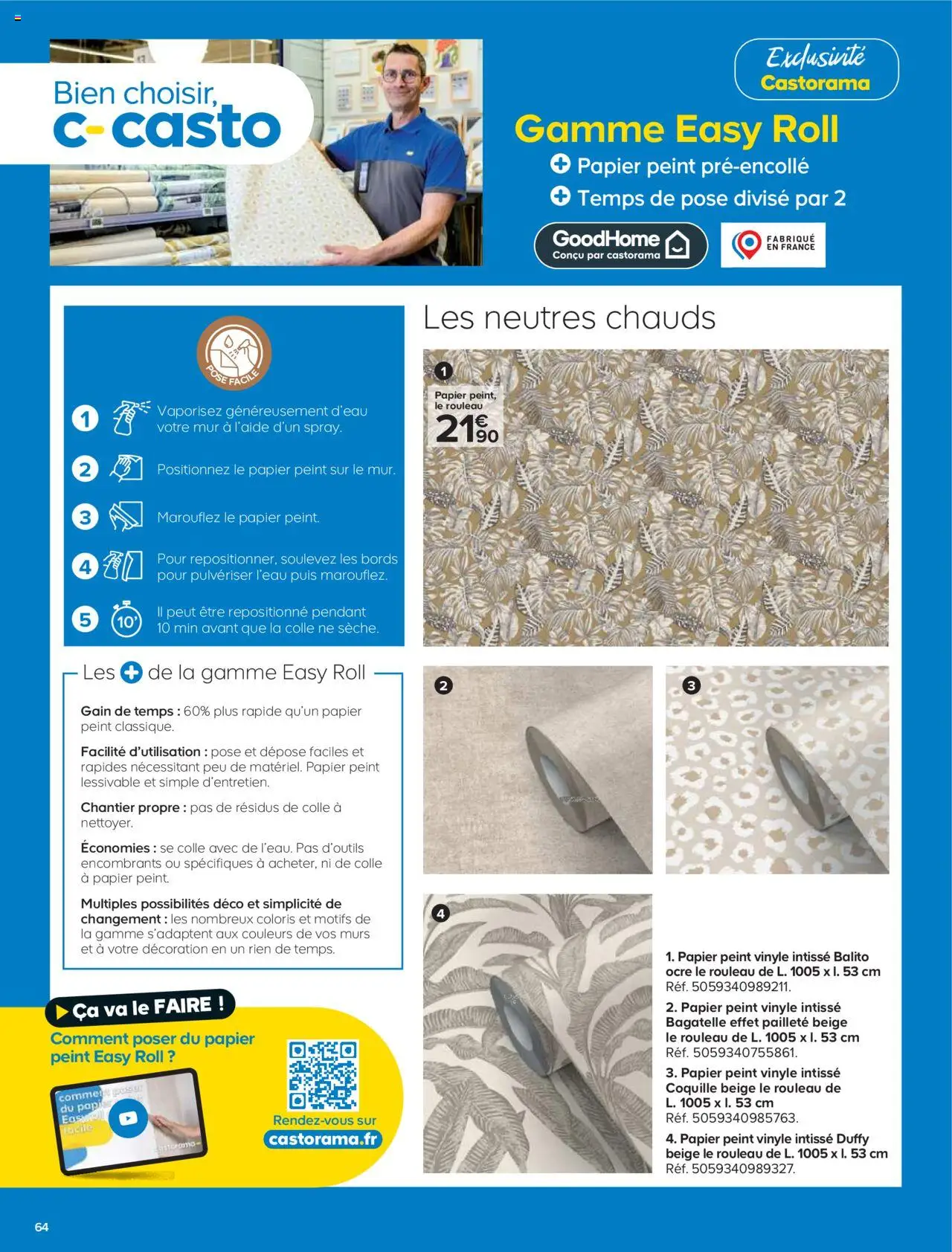 {H1} | Page: 64 | Produits: Rouleau, Colle, Papier peint