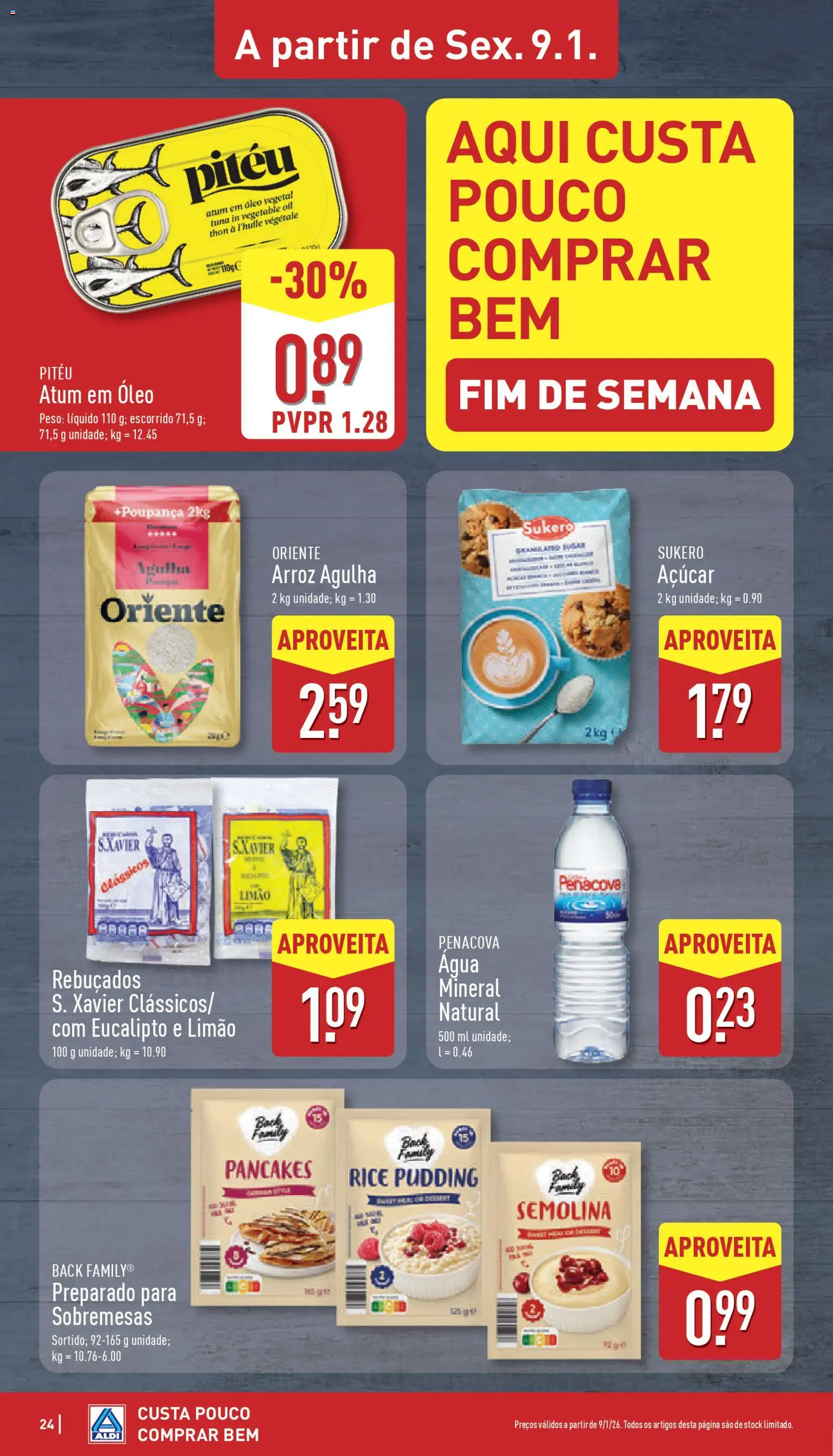 Aldi folheto │ válido de 05.01.2026 | Página: 24 | Produtos: Rebuçados, Óleo, Arroz, Açúcar