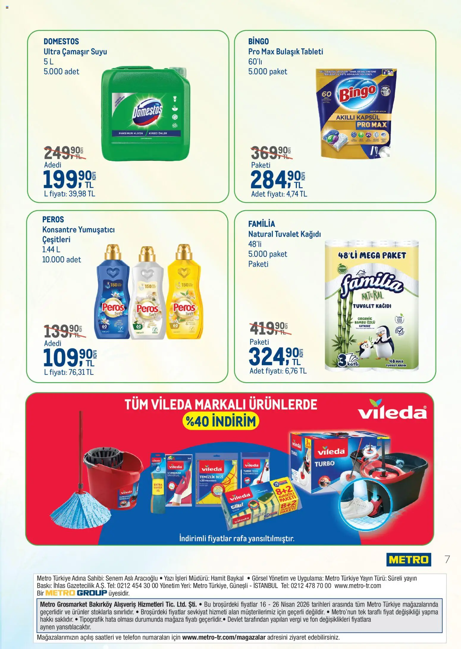 Metro - Metroda bahar firsatlari - 16.04.2026 tarihinden itibaren geçerlidir | Sayfa: 7 | Ürünler: Baskı, Tuvalet, Yumuşatıcı, Telefon