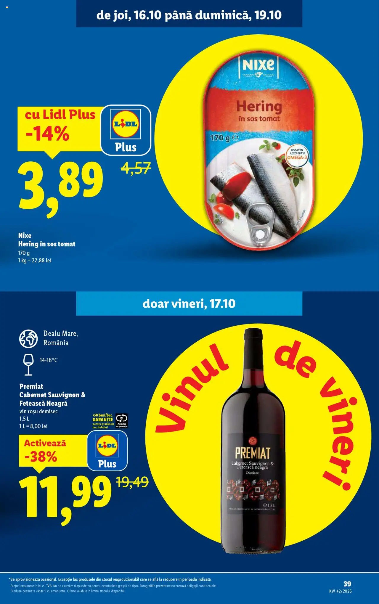 Noul catalog Lidl – valabil de la 13.10.2025 | Pagină: 39 | Produse: Vin, Sos