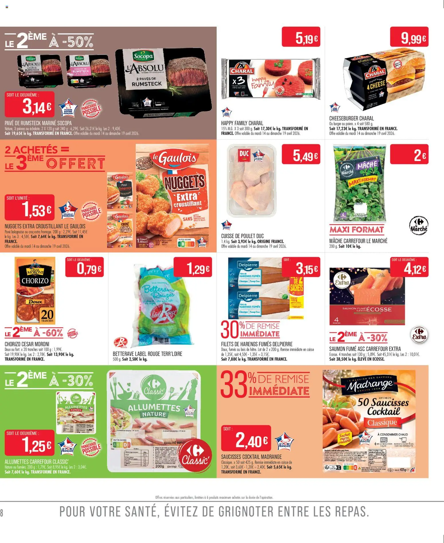 {H1} | Page: 8 | Produits: Chorizo, Mâche, Cuisse de poulet, Rumsteck