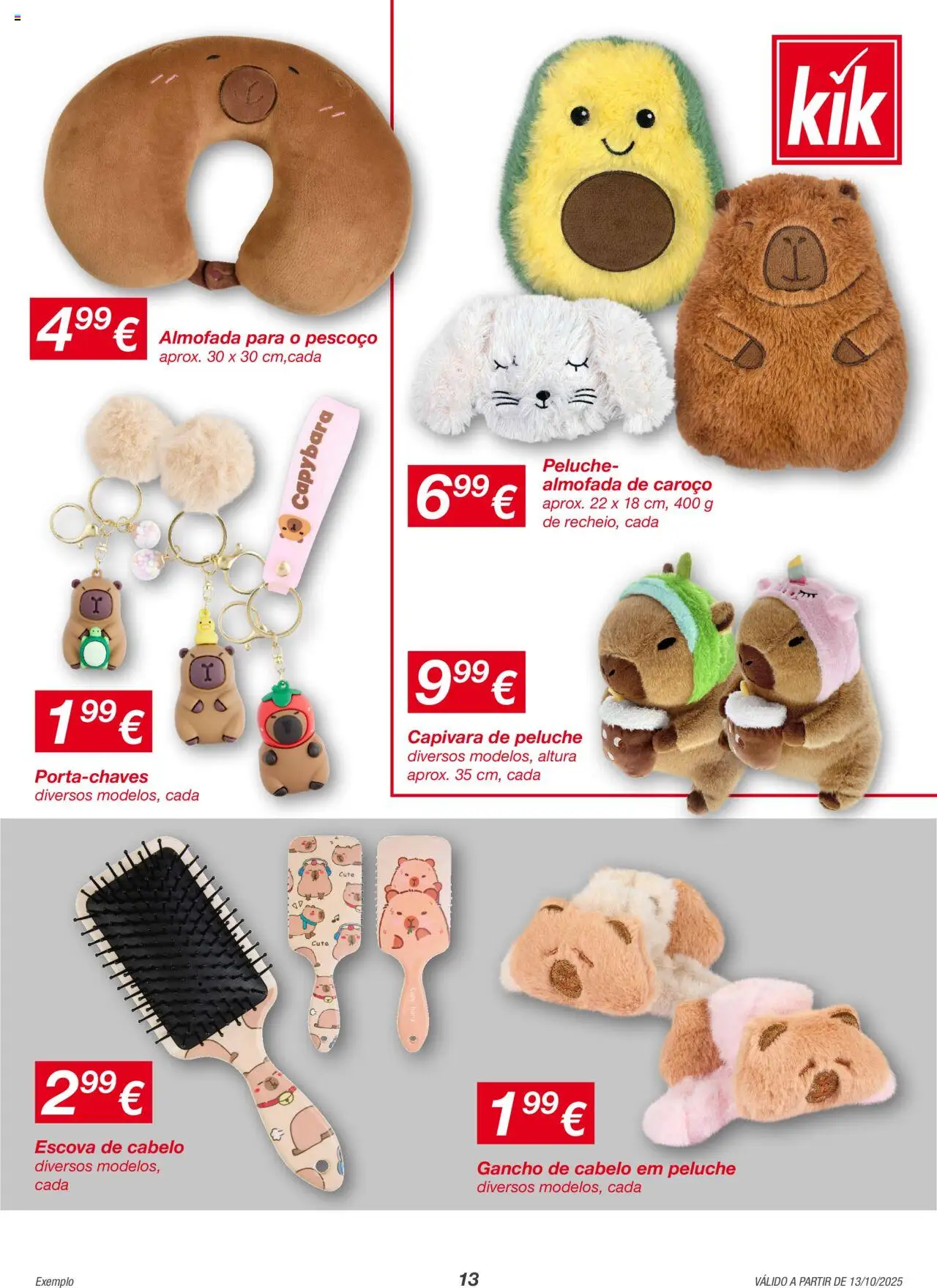 KIK folheto │ válido de 20.10.2025 | Página: 13 | Produtos: Almofada, Escova de cabelo, Gancho