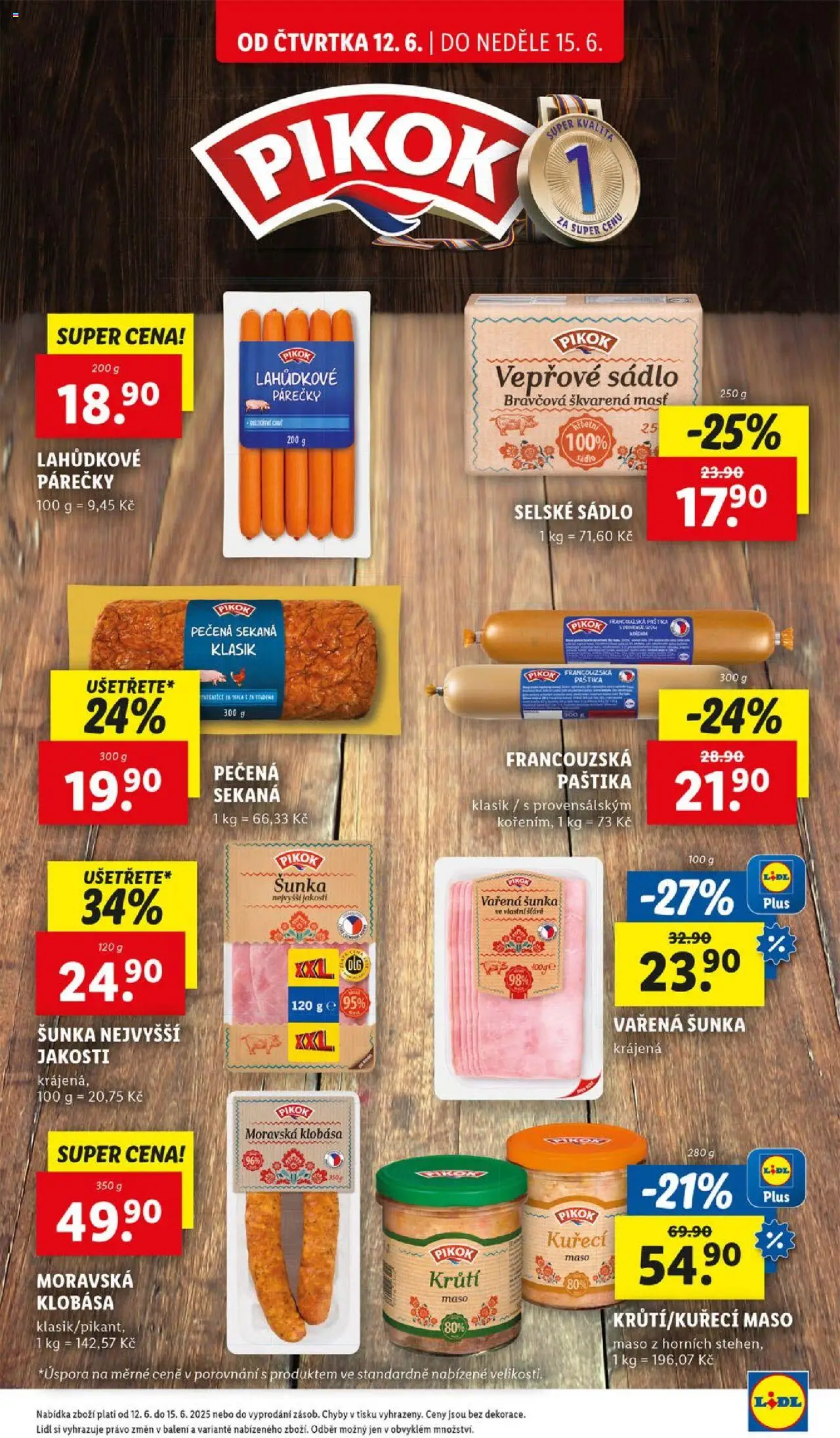 Lidl leták od 12.06.2025 | Strana: 13 | Produkty: Sádlo, Sekaná, Klobása, Maso