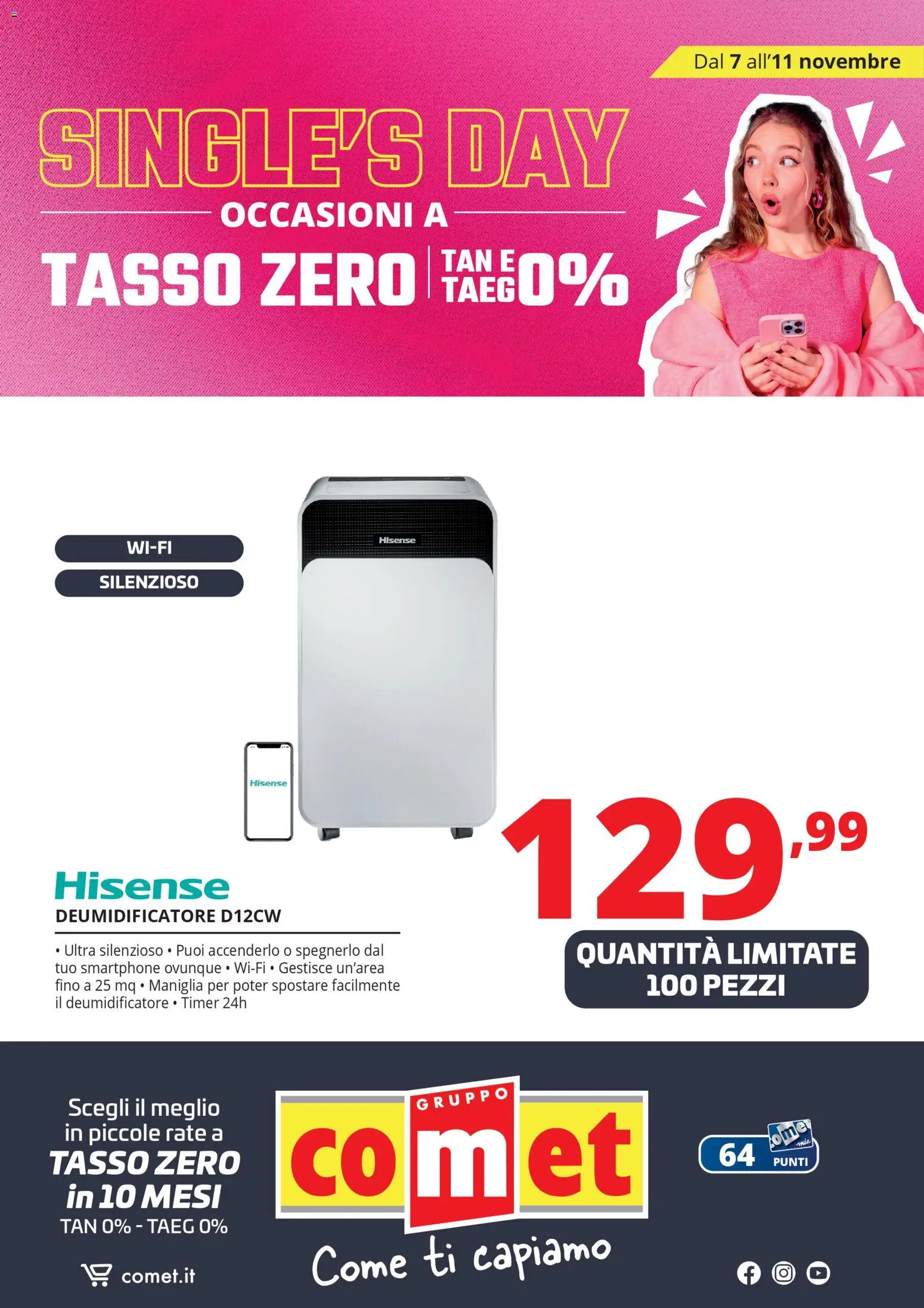 Volantino Comet del 07.11.2025 | Pagina: 50 | Prodotti: Deumidificatore, Smartphone
