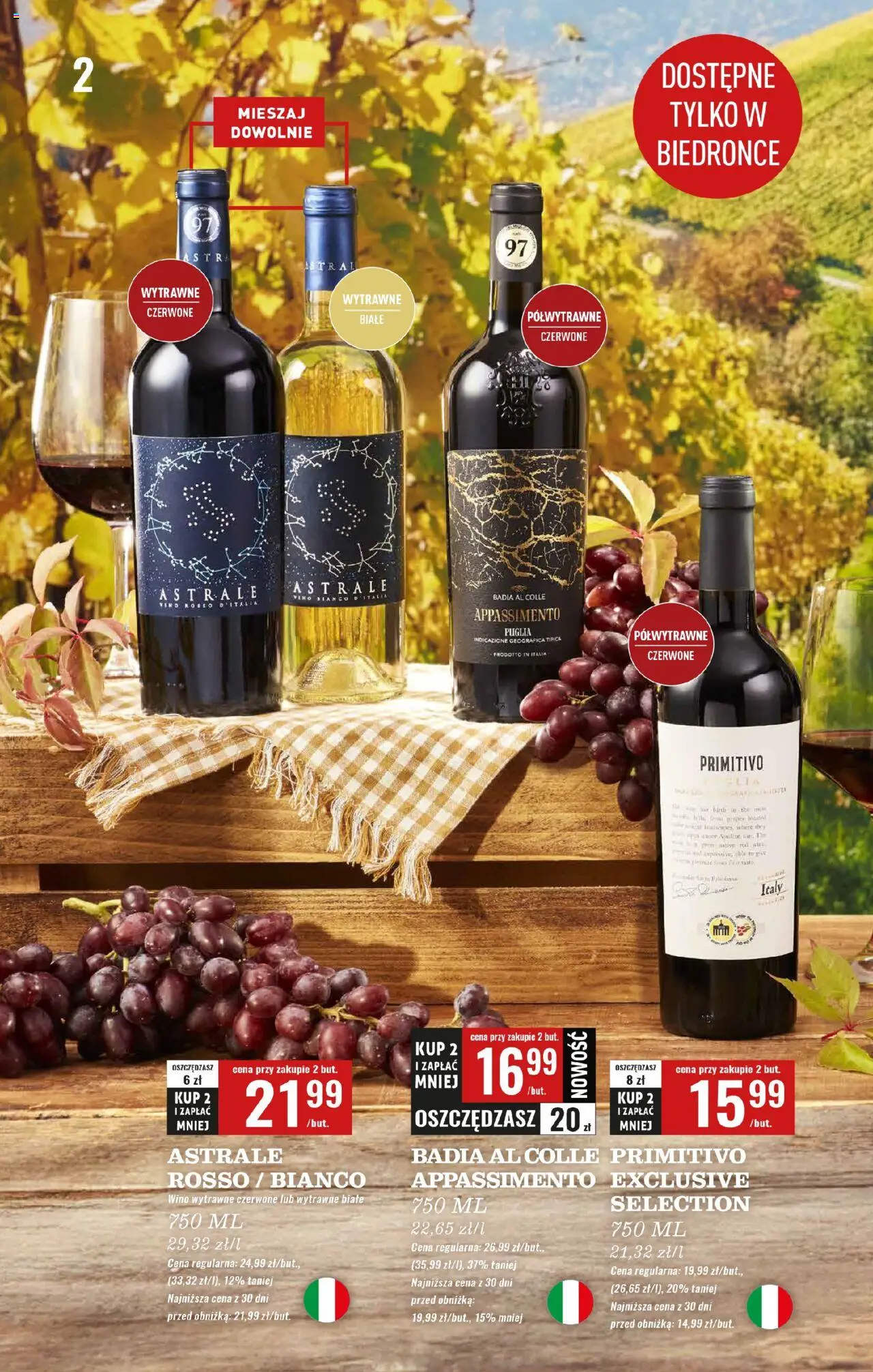 Biedronka gazetka - Czas na toast od 22.09.2025 | Strona: 2 | Produkty: Wino