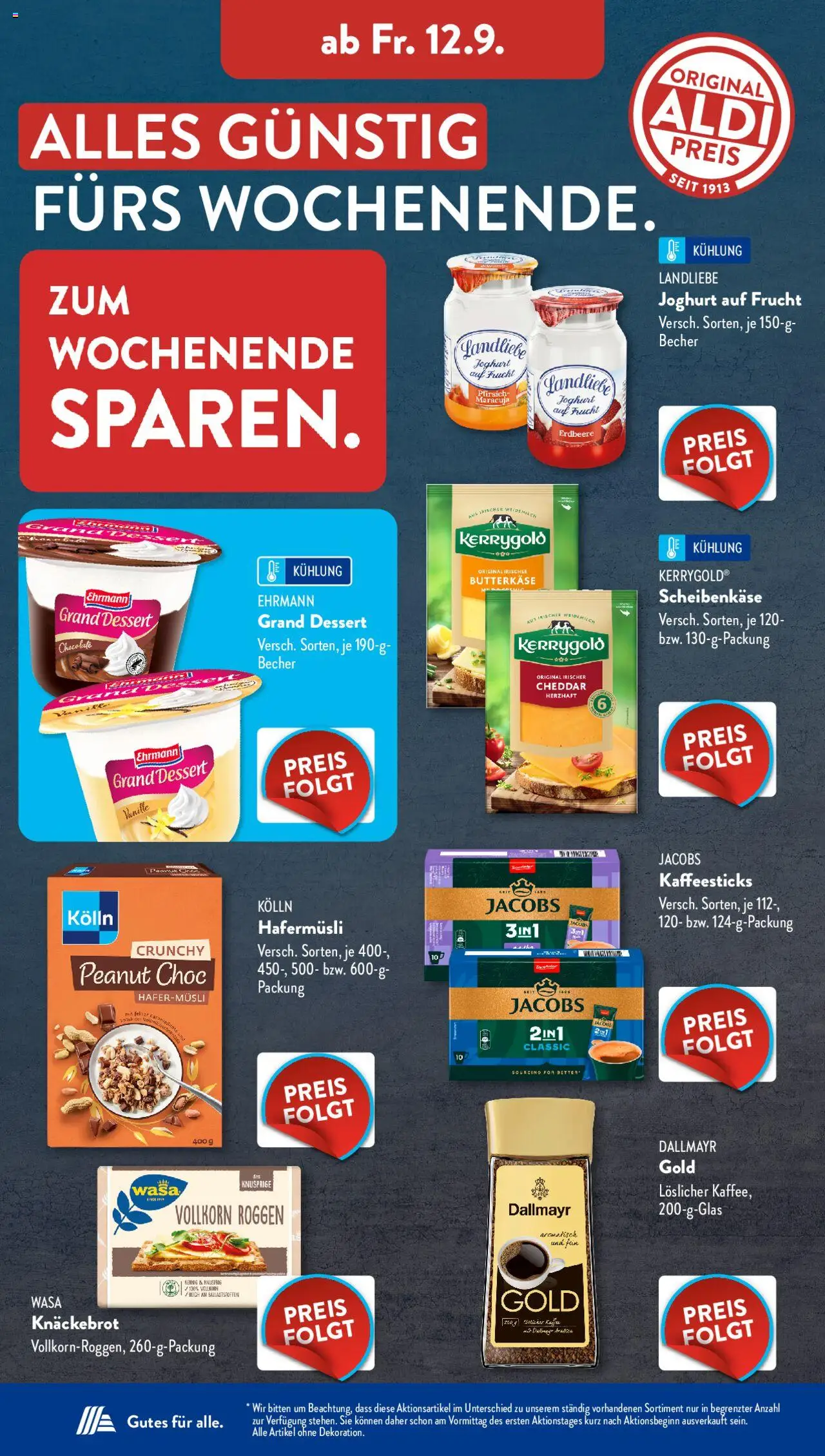 Aldi Süd Prospekt 	 - gültig ab dem 08.09.2025 | Seite: 13 | Produkte: Kolln, Joghurt, Ehrmann grand dessert, Landliebe joghurt