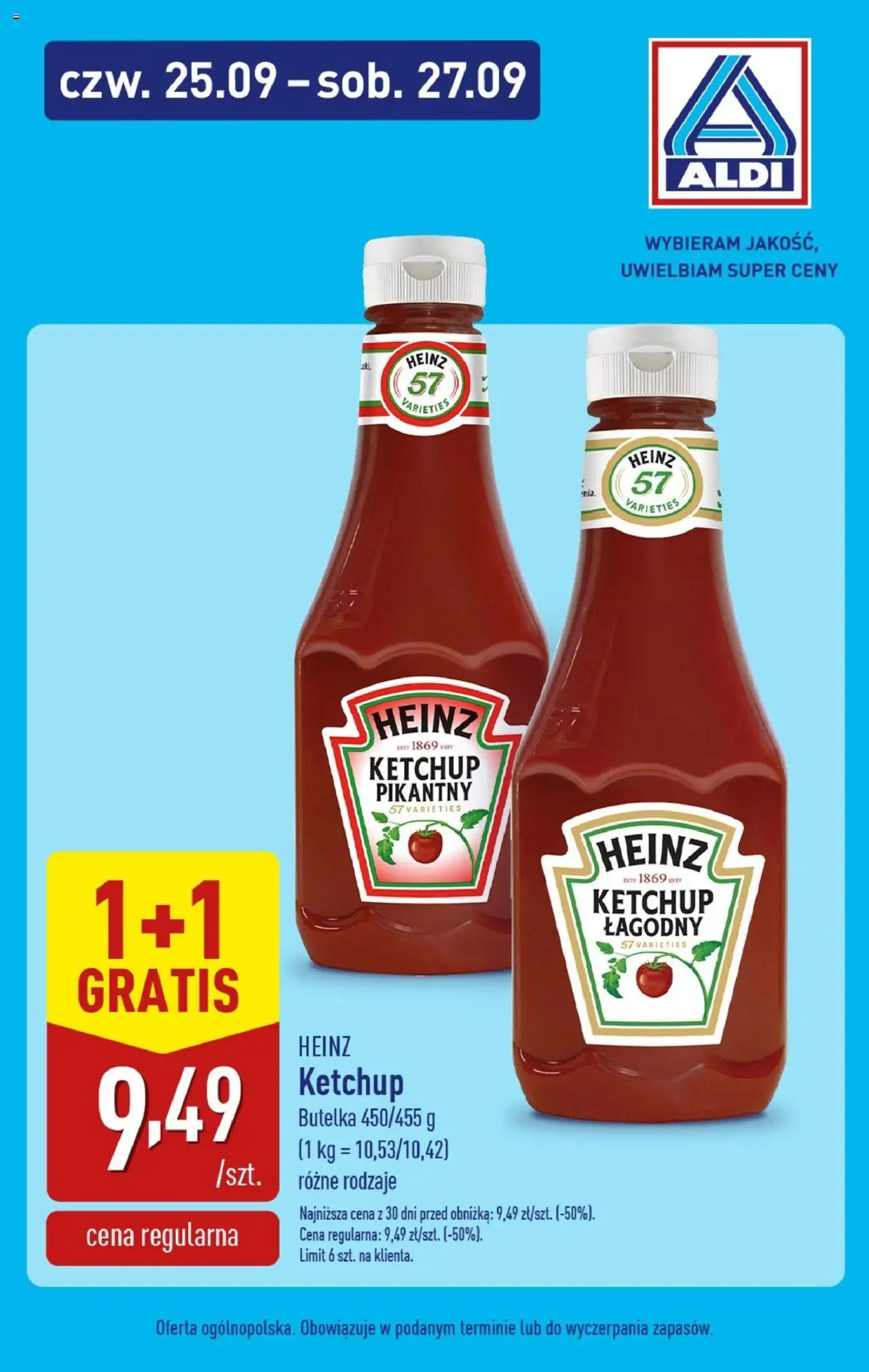 Aldi Gazetka - Promocje weekend od 25.09.2025 | Strona: 3 | Produkty: Ketchup