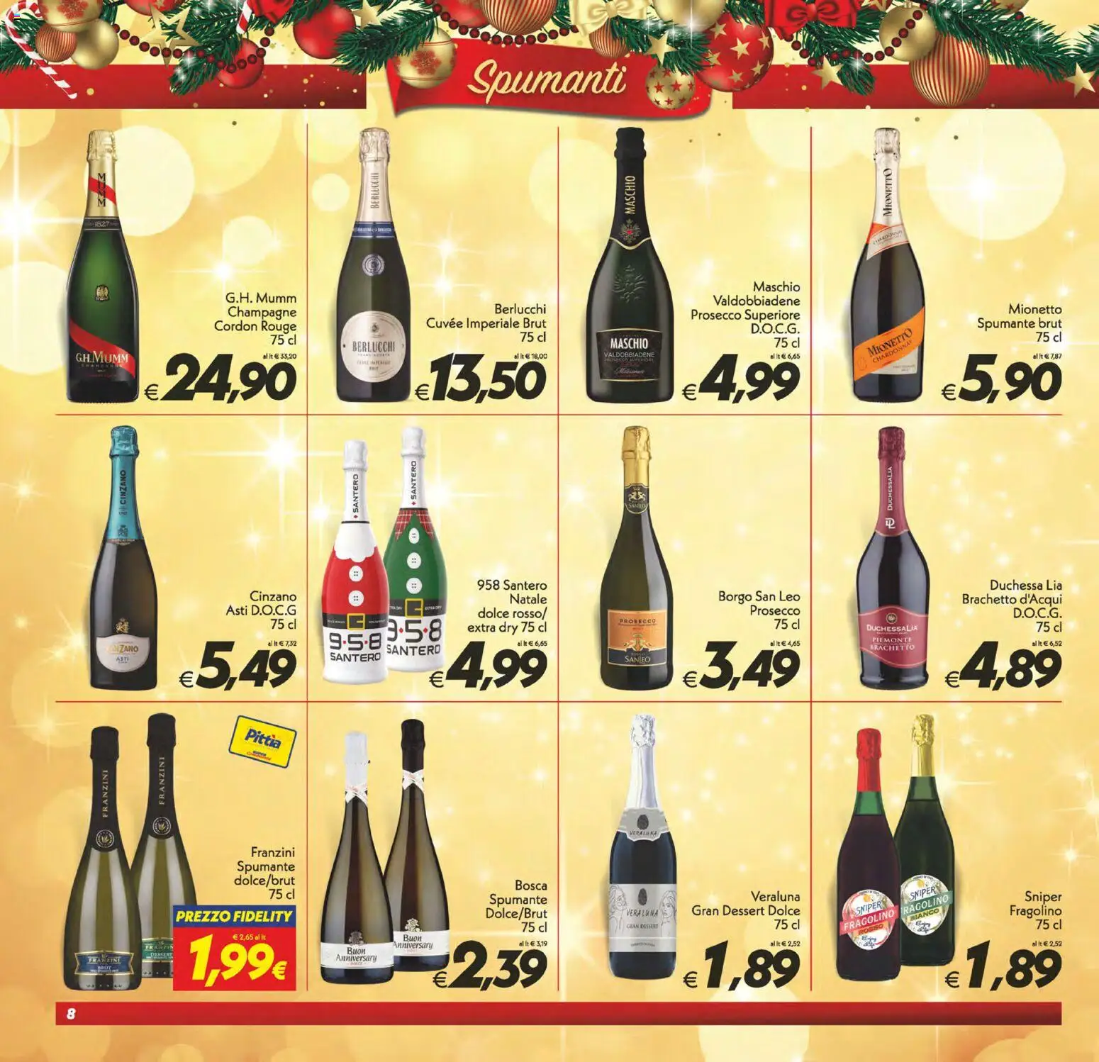 Volantino SuperConveniente del 16.12.2025 | Pagina: 8 | Prodotti: Prosecco, Spumante, Champagne