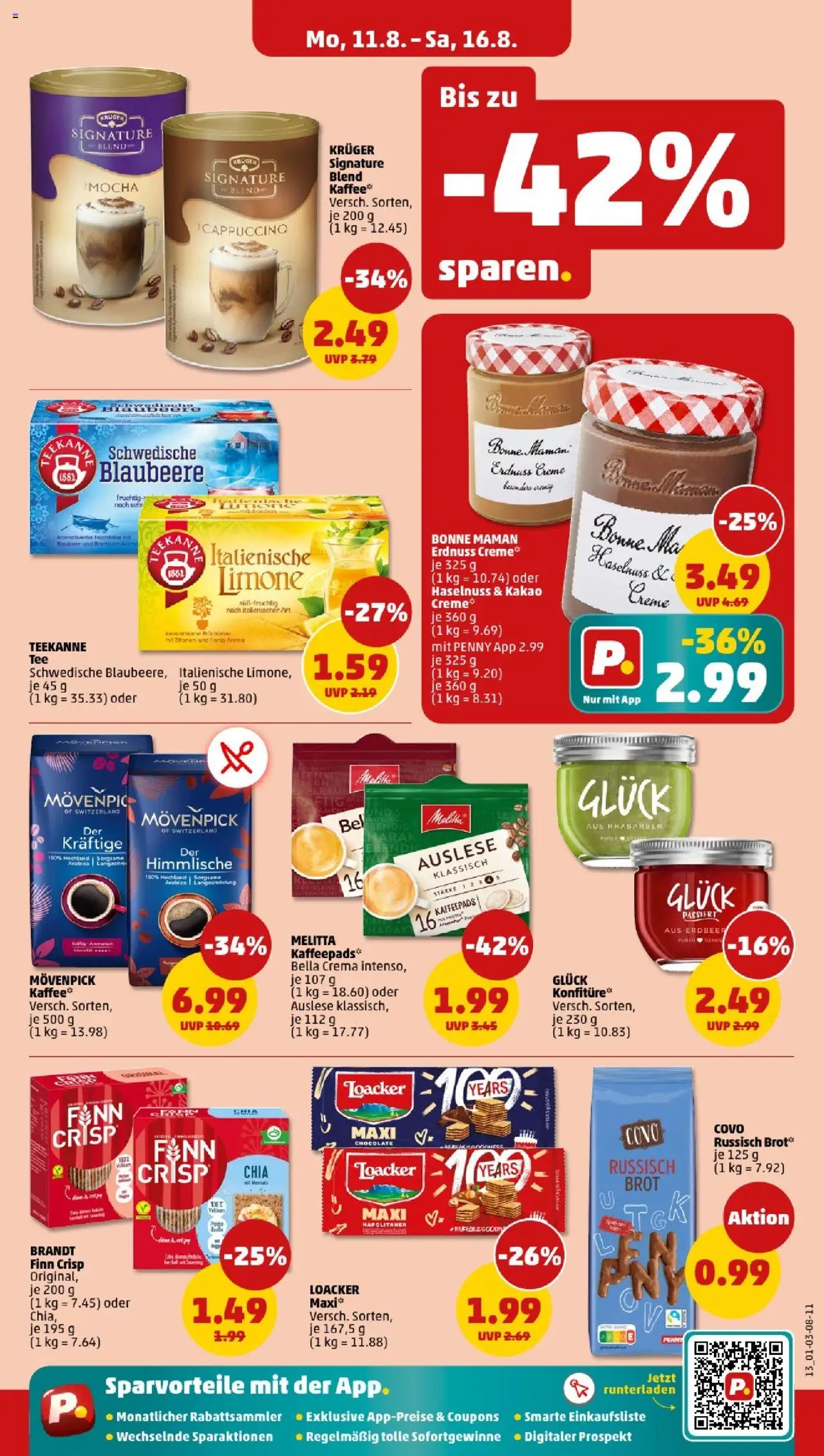 Penny - Sachsen-Anhalt - gültig ab dem 11.08.2025 | Seite: 13 | Produkte: Kaffee, Creme, Teekanne, Rhabarber