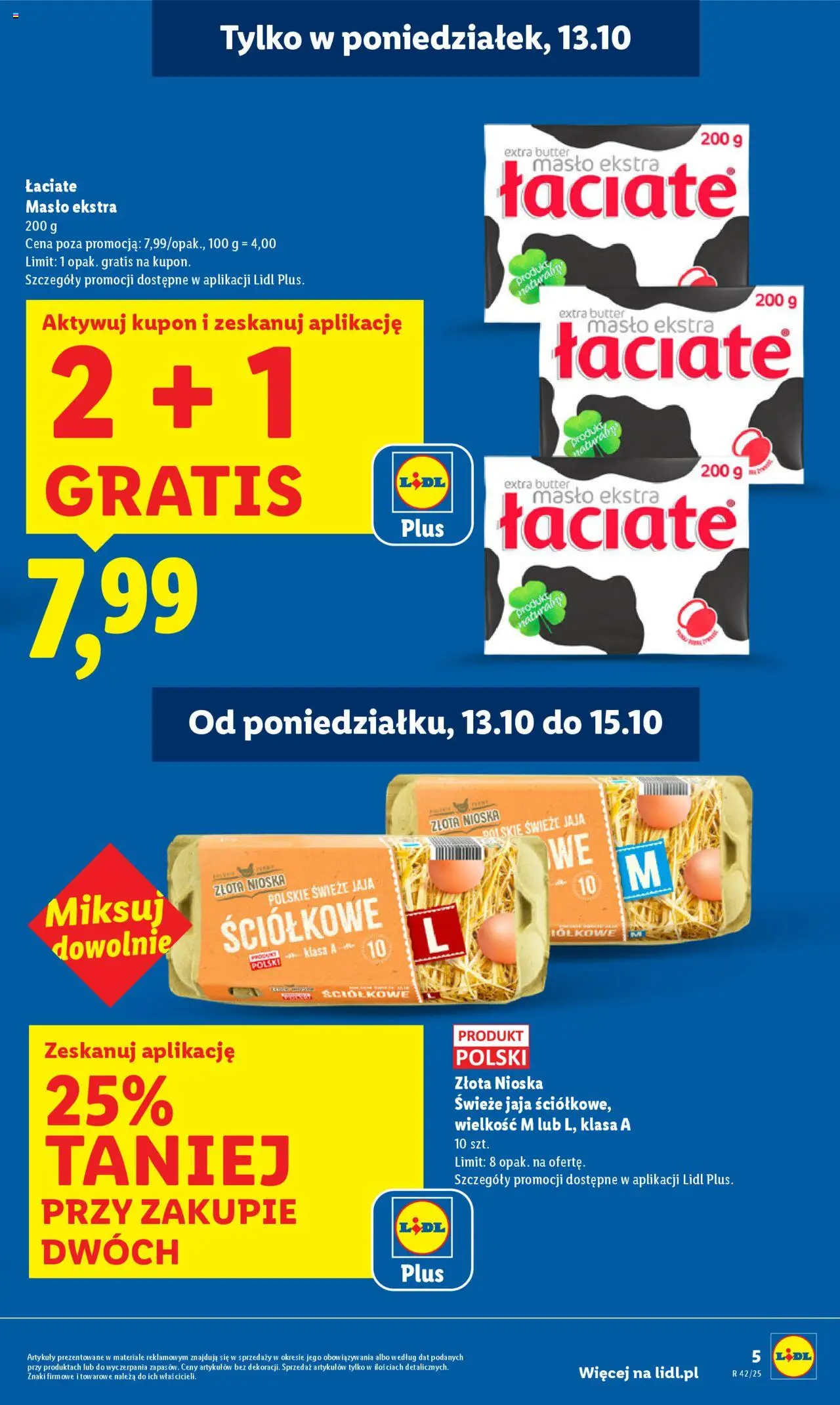 Lidl Gazetka od 13.10.2025 | Strona: 5 | Produkty: Masło, Jaja