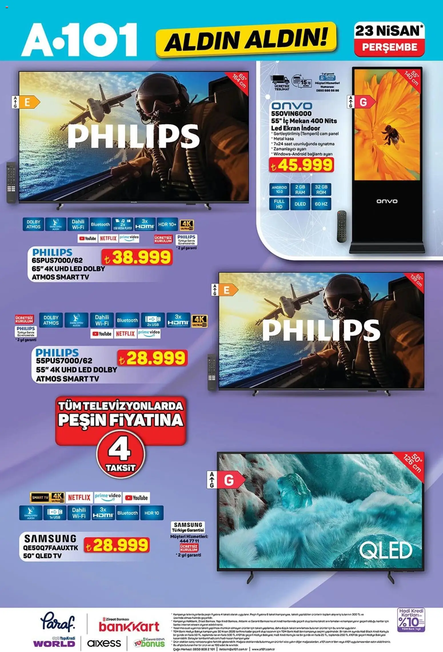 A101 - Katalog Aldın Aldın - 23.04.2026 tarihinden itibaren geçerlidir | Sayfa: 6 | Ürünler: TV, Saat, Kasa, USB