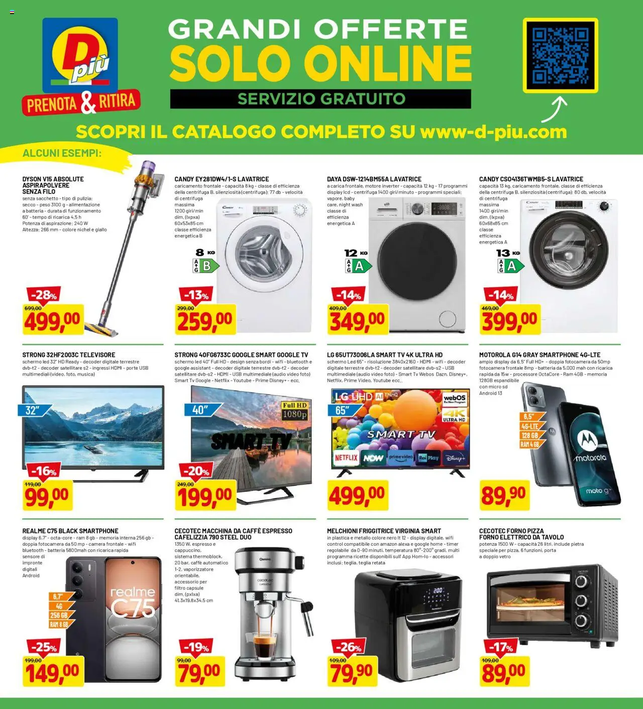 Volantino D Più del 18.08.2025 | Pagina: 18 | Prodotti: Pizza, smart TV, Video, Batteria