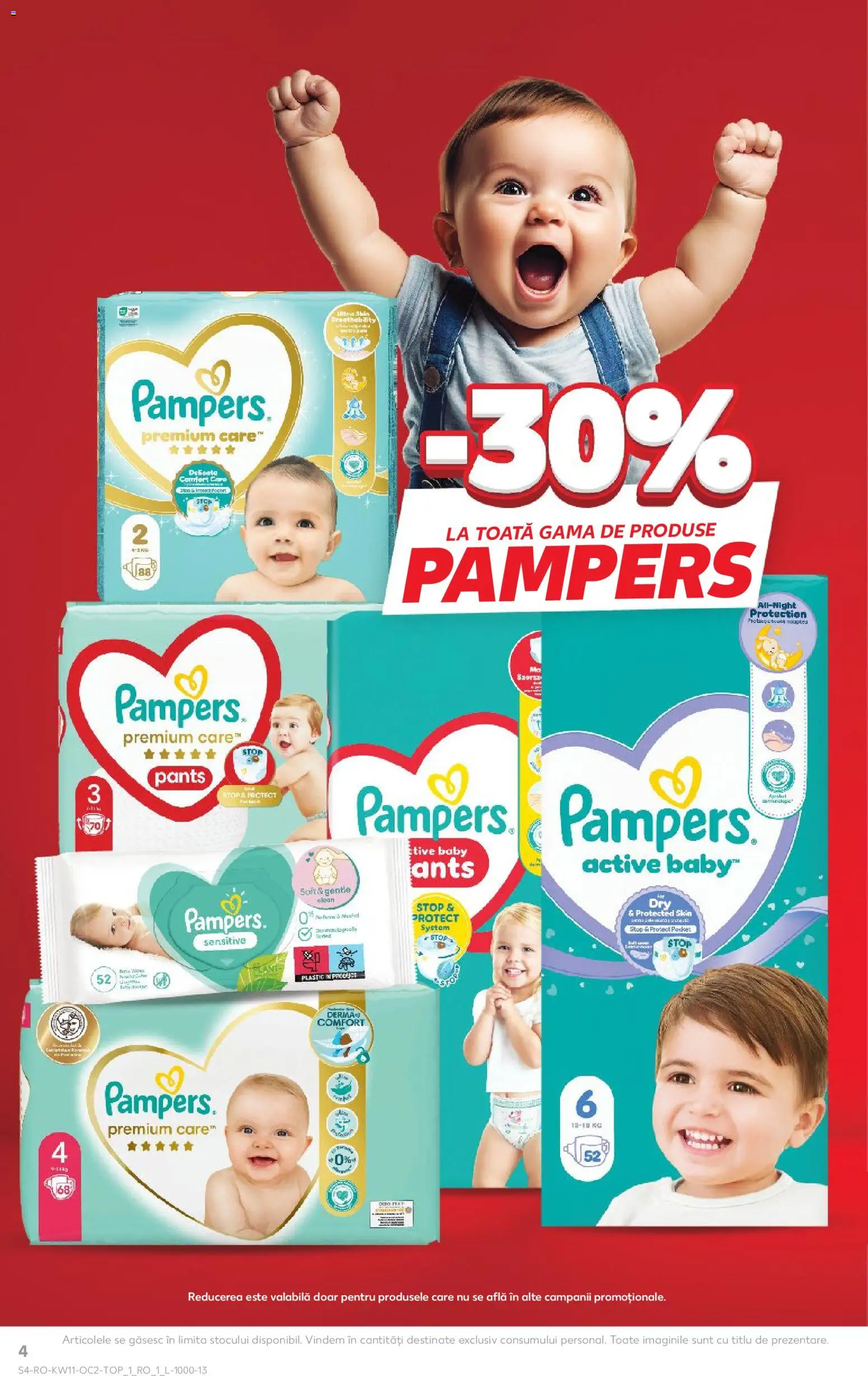 Kaufland RO akciós ujság - amely érvényes a következő dátumtól: 11.03.2026 | Oldal: 4 | Termékek: Pampers