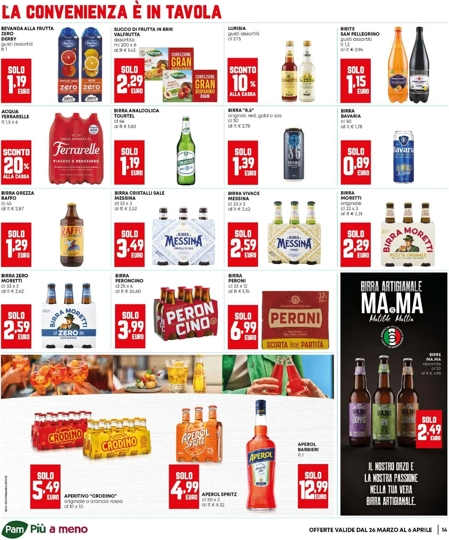 Volantino Panorama del 26.03.2026 | Pagina: 14 | Prodotti: Succo, Acqua, Frutta, Arancia