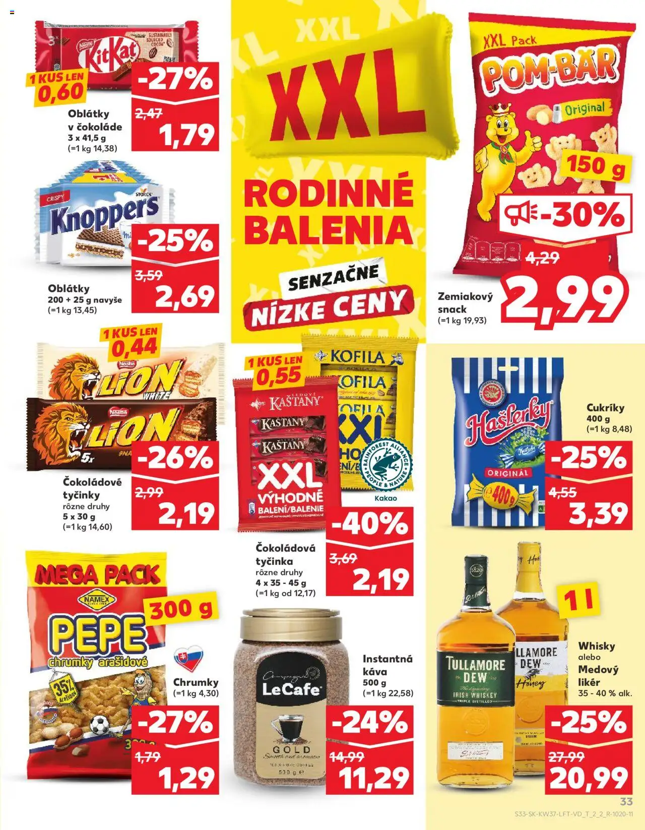 Nové Kaufland akcie – leták je platný od 11.09.2025 | Strana: 33 | Produkty: Káva, Cukríky, Whisky, Kakao