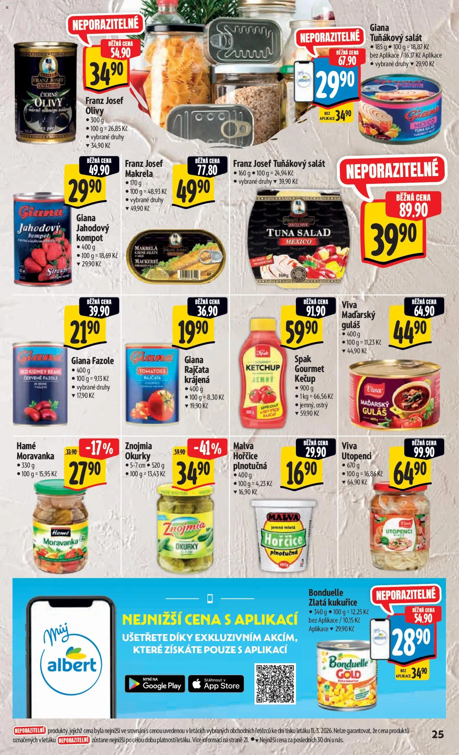 Albert leták - Hypermarket - Brno od 18.03.2026 | Strana: 46 | Produkty: Gourmet, Utopenci, Fazole, Guláš