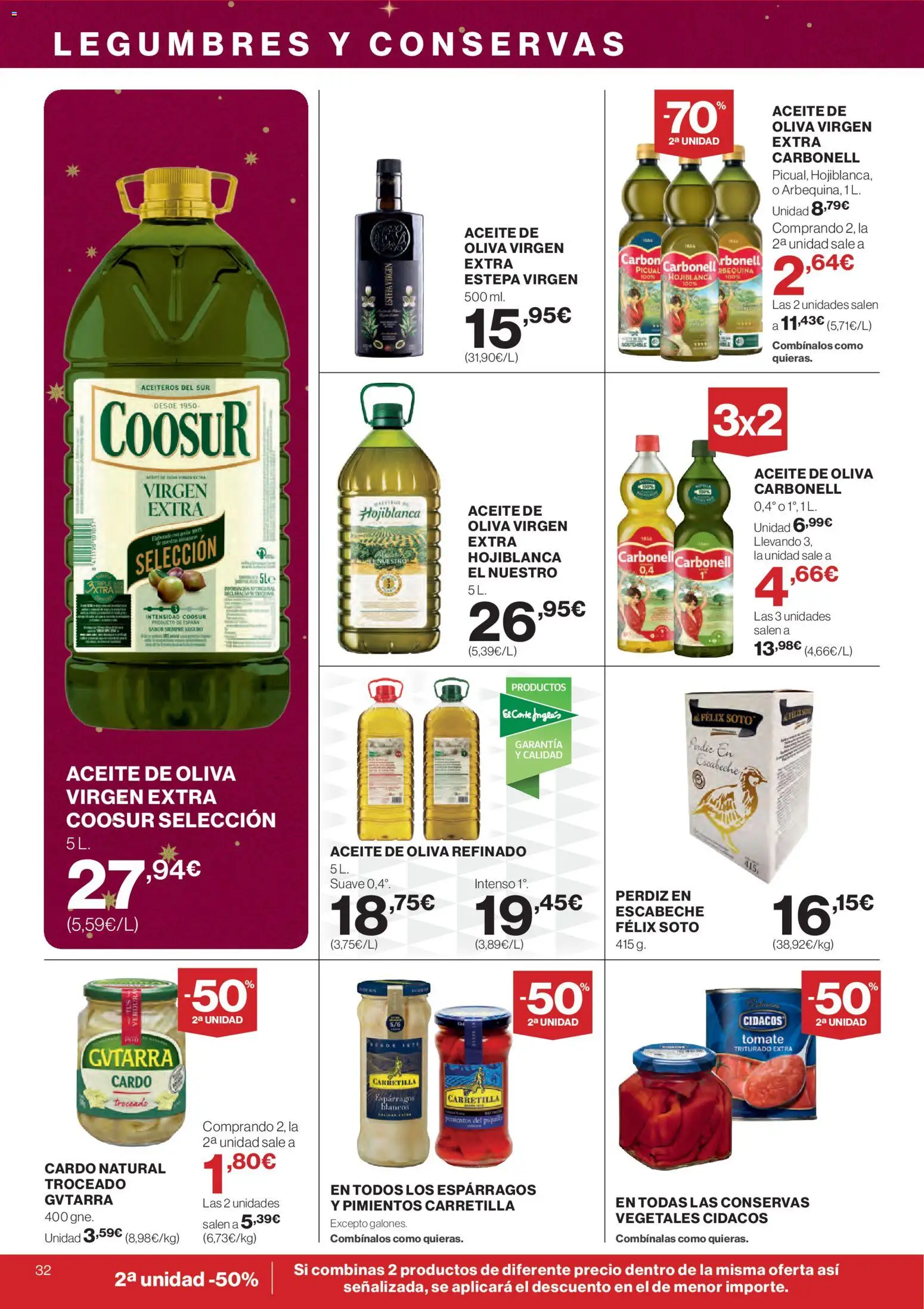 El Corte Inglés ofertas │ válido desde el 18.12.2025 | Página: 34 | Productos: Aceite, Νερό καρύδας, Aceite de oliva