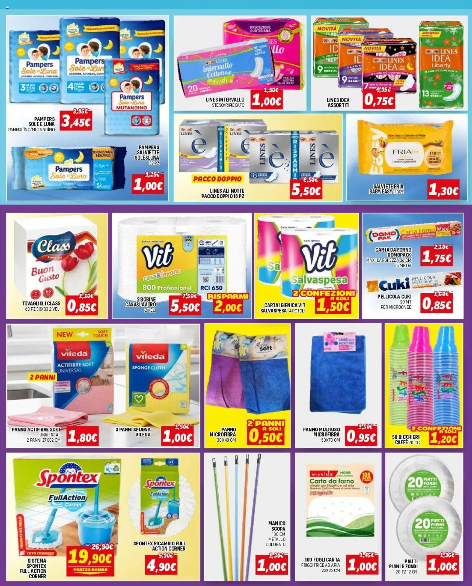 Volantino Orizzonte del 12.02.2026 | Pagina: 13 | Prodotti: Microonde, Pampers, Pellicola, Carta forno