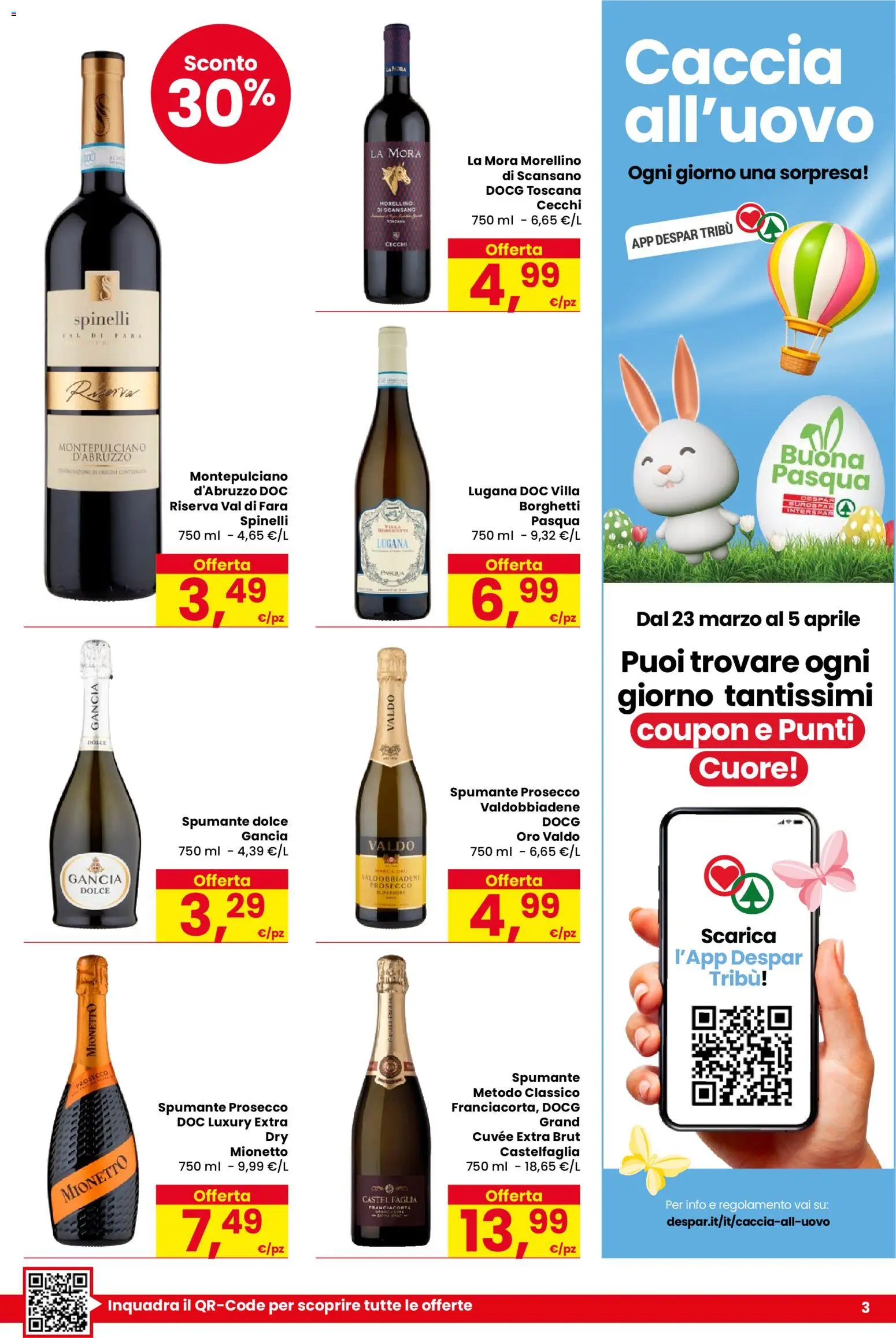 Volantino Despar del 26.03.2026 | Pagina: 3 | Prodotti: Prosecco, Spumante