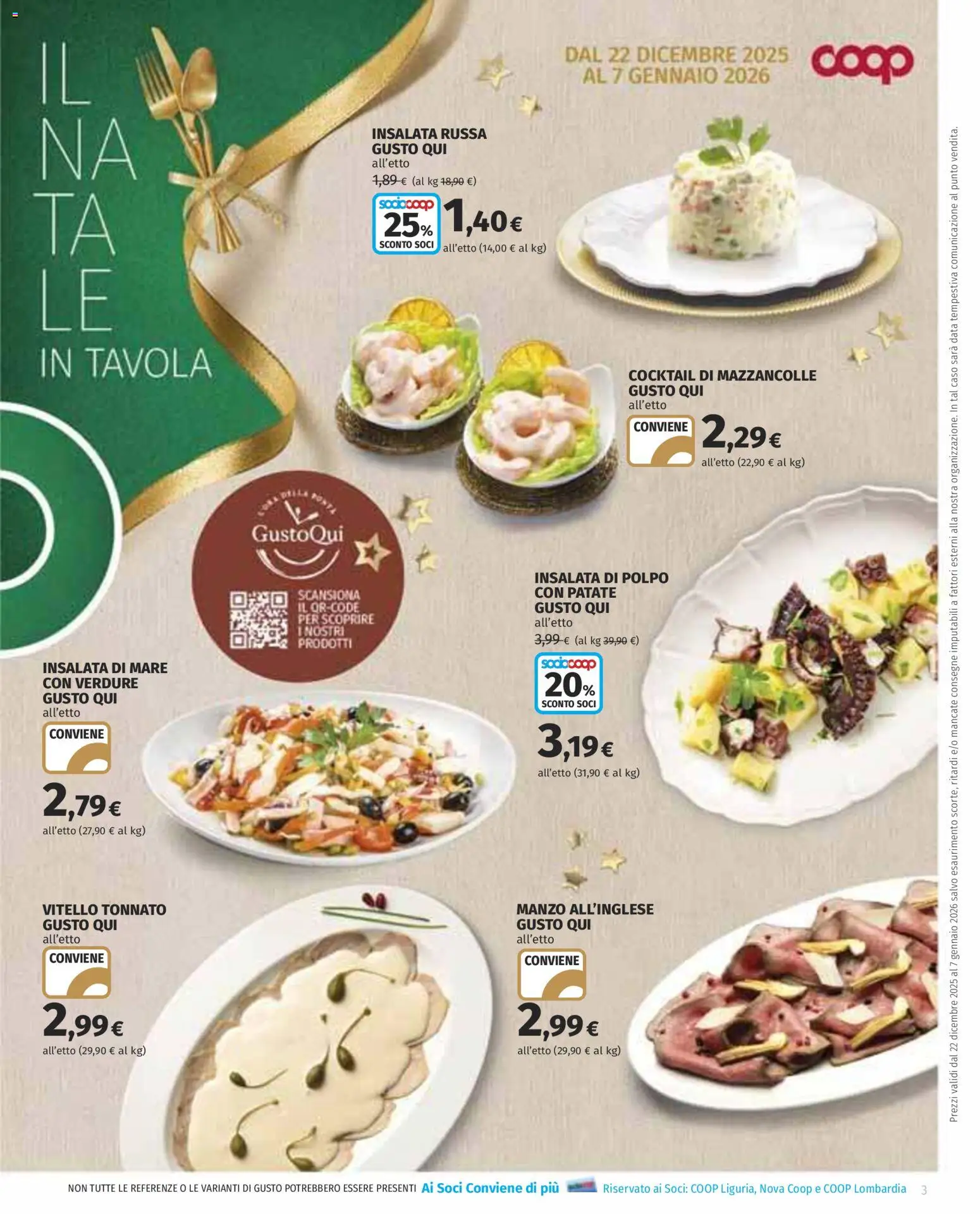 Volantino COOP del 22.12.2025 | Pagina: 3 | Prodotti: Manzo, Patate, Verdure, Data