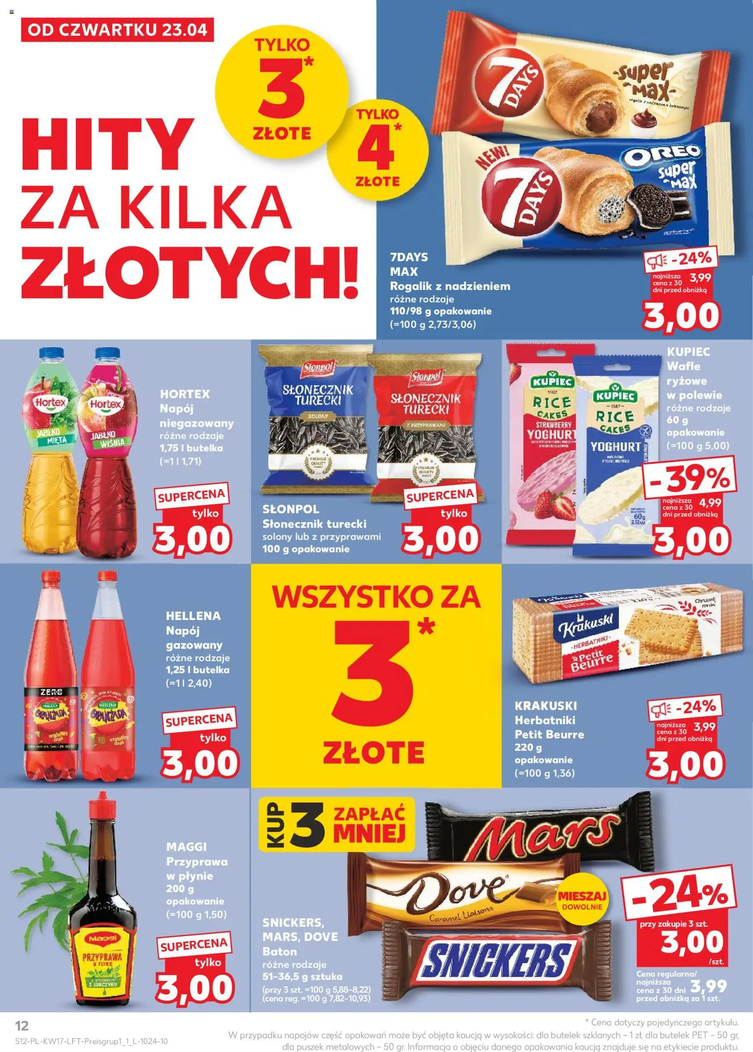 Kaufland gazetka od 23.04.2026 | Strona: 12 | Produkty: Wafle, Mięta, Baton, Słonecznik