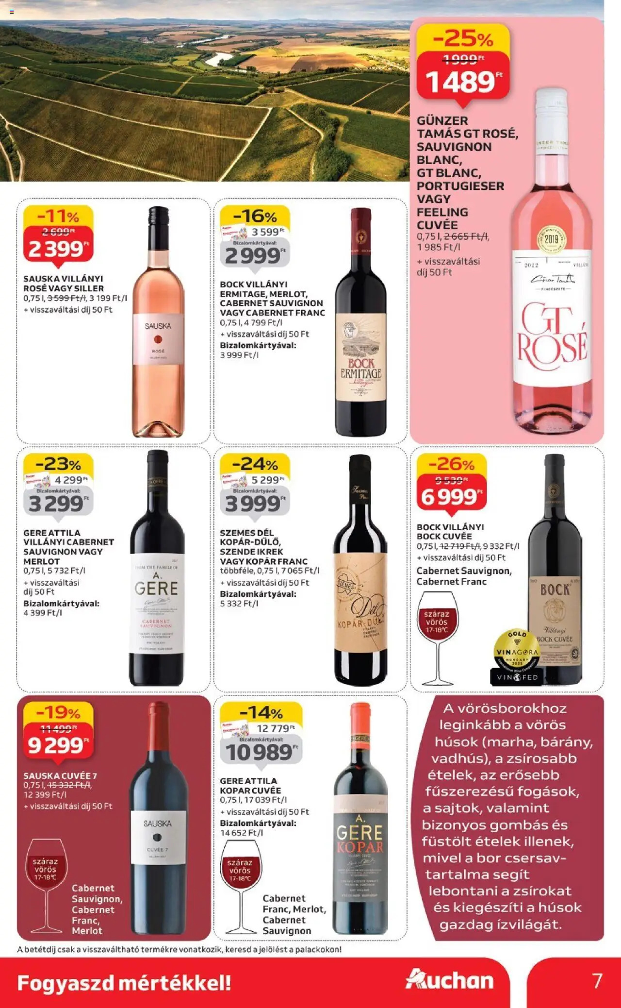 Auchan akciós ujság - amely érvényes a következő dátumtól: 02.10.2025 | Oldal: 7 | Termékek: Bor