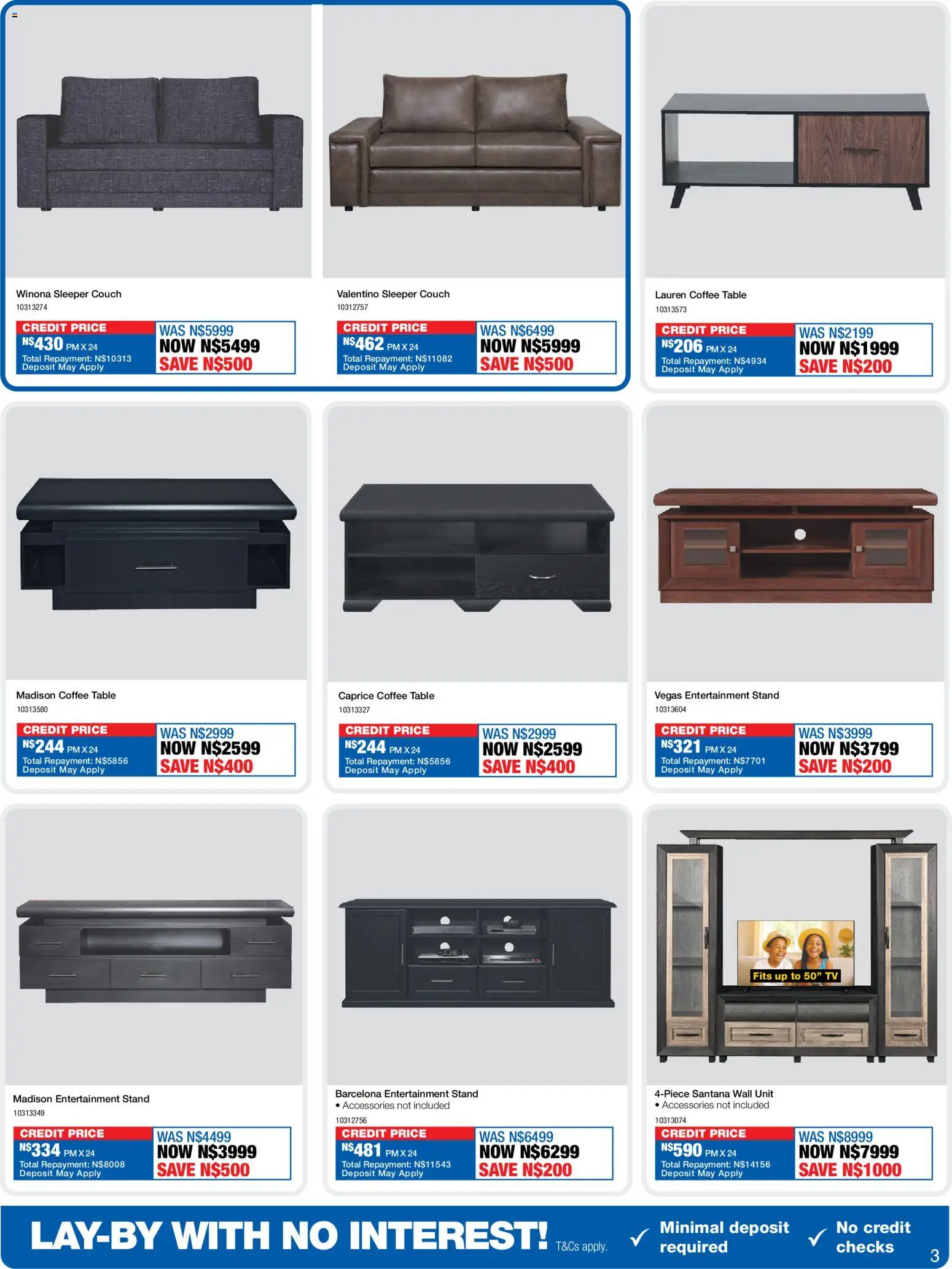 New OK Furniture catalogue – valid from 13.04.2026 | Page: 3 | Products: Coffee table, Table, Wall unit, Coffee