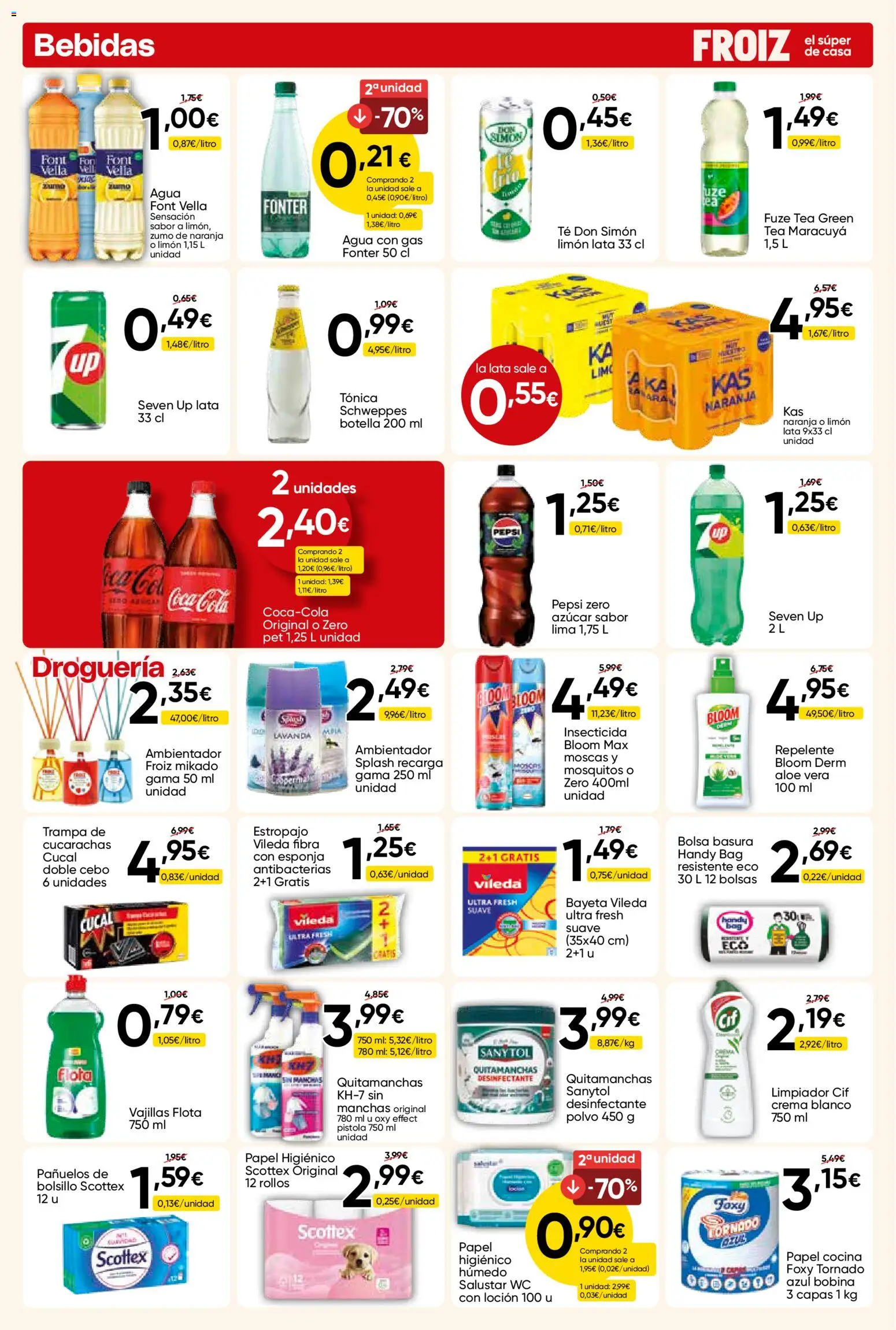 Froiz folleto │ válido desde el 09.04.2026 | Página: 18 | Productos: Esponja, Papel higienico, Té, Bolsa