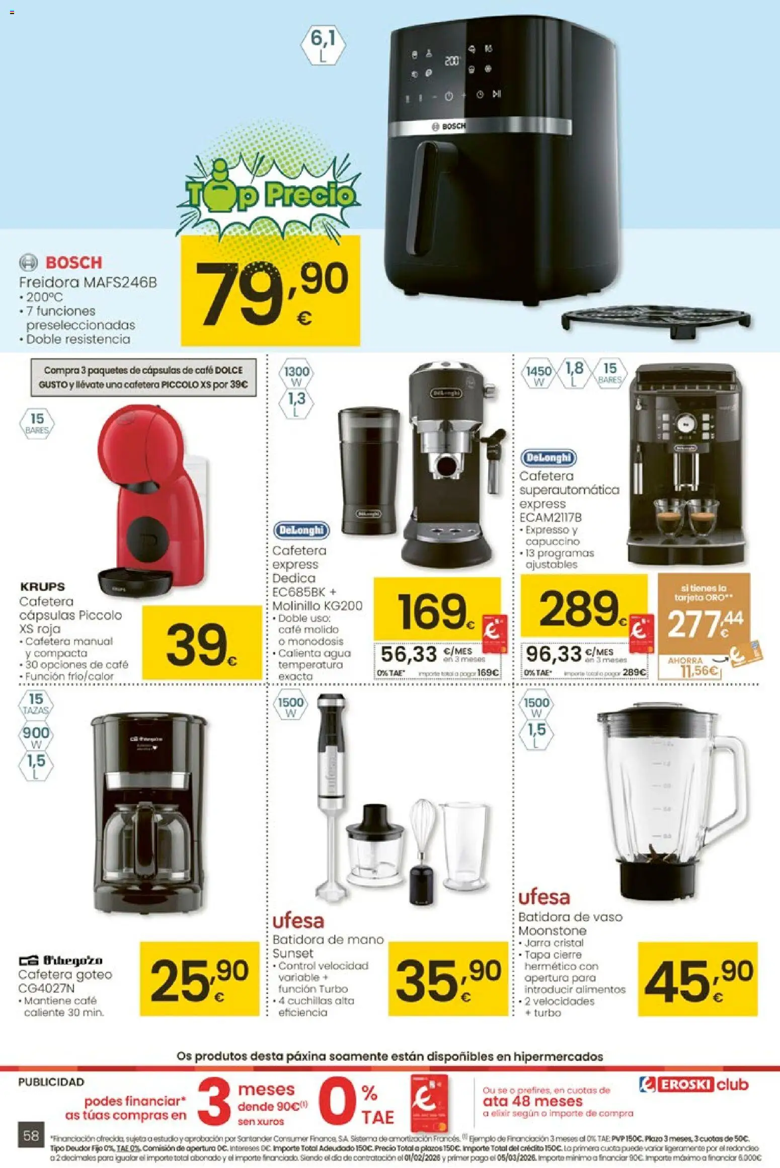 Eroski - Entroido do aforro │ válido desde el 29.01.2026 | Página: 58 | Productos: Café molido, Cafetera, Batidora, Freidora