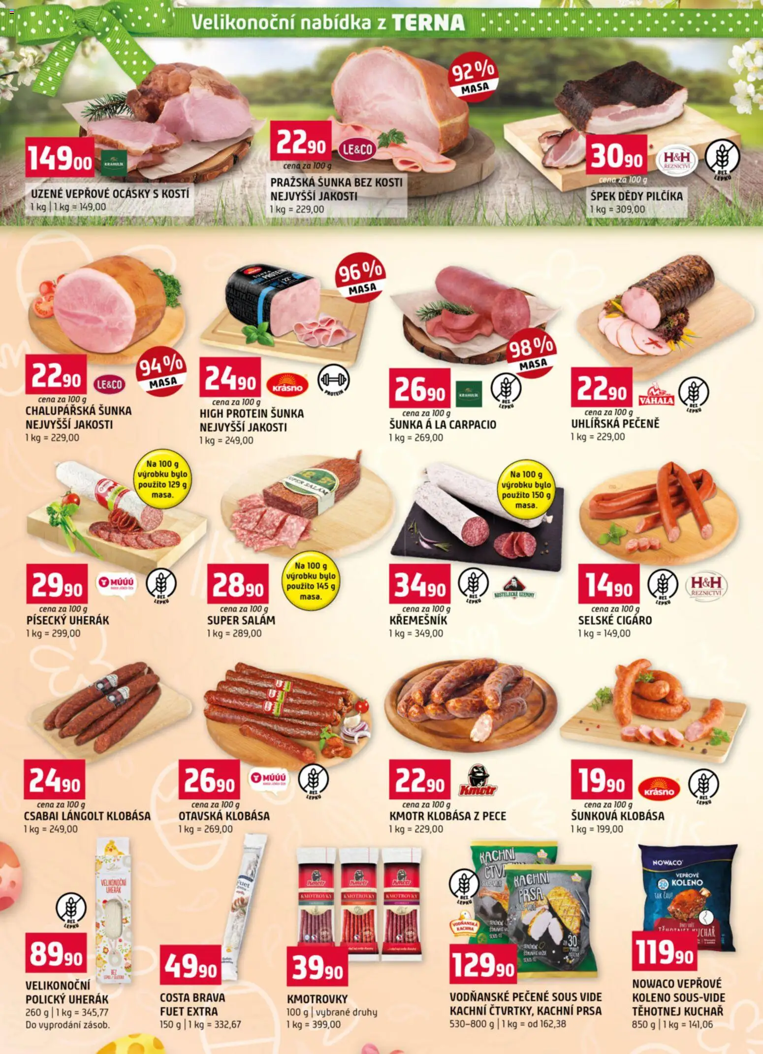 Terno leták - Tábor  od 01.04.2026 | Strana: 20 | Produkty: Pražská šunka, Uzeniny, Kachní prsa, Salám Křemešník