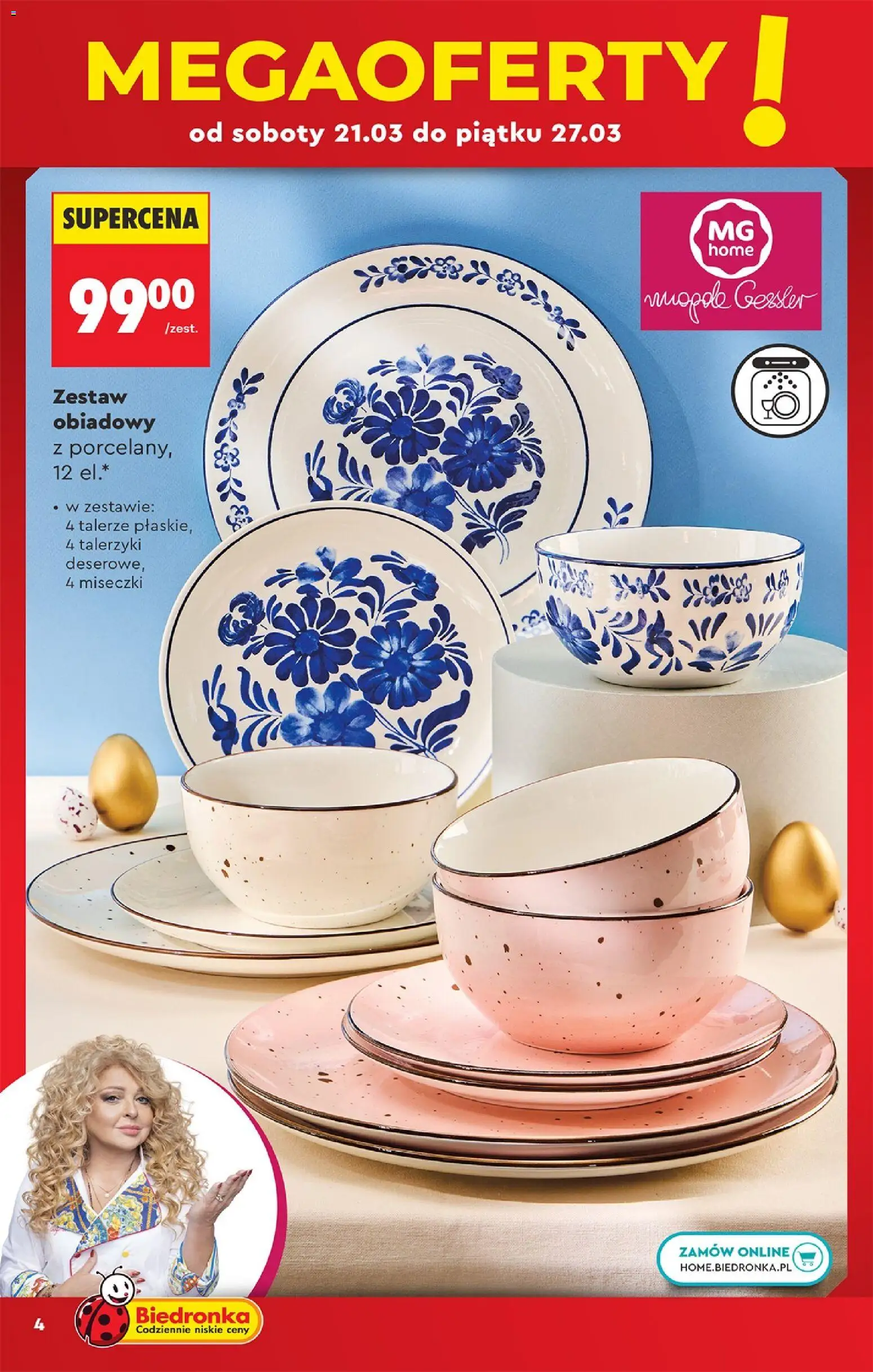 Biedronka gazetka - Hity i inspiracje od 21.03.2026 | Strona: 4 | Produkty: Talerze, Zestaw obiadowy