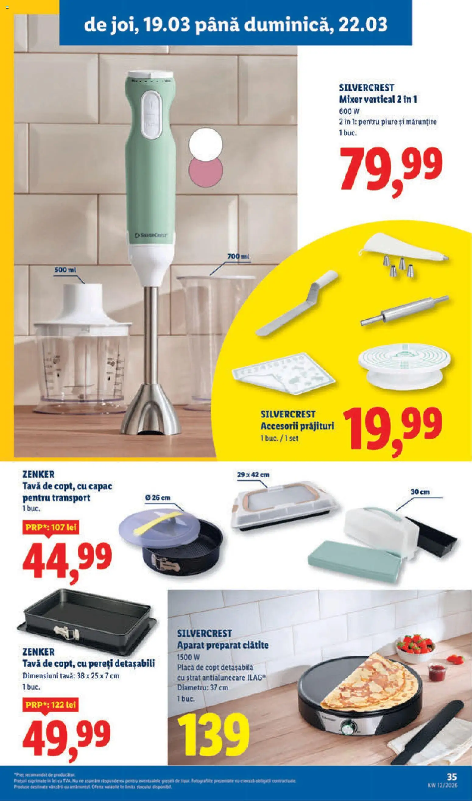Noul catalog Lidl – valabil de la 16.03.2026 | Pagină: 35 | Produse: Blender, Mixer, Clătite
