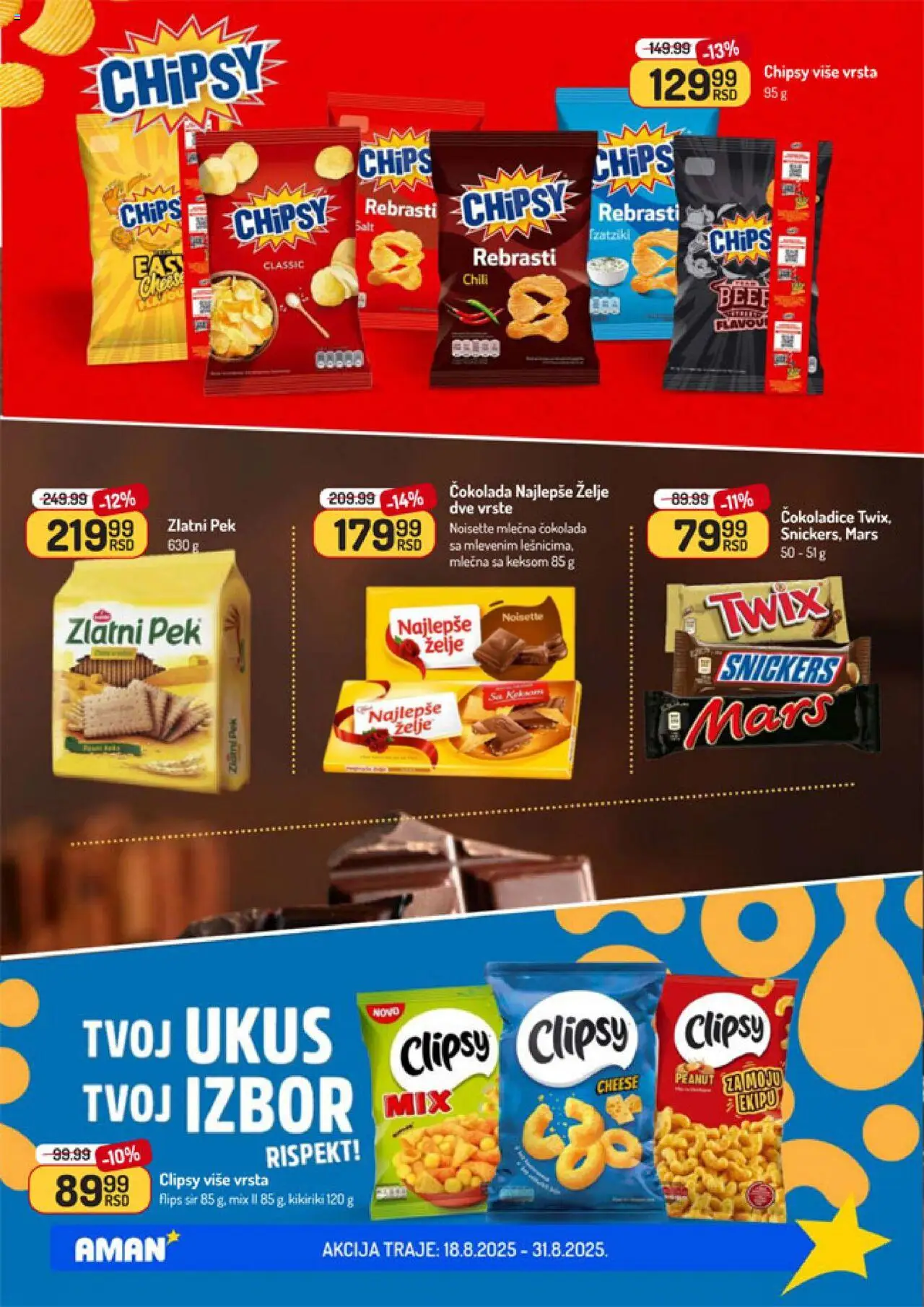 Aman katalog - važi od 18.08.2025 | Strana: 28 | Proizvode: Twix, Kikiriki, Sir, Mlečna čokolada