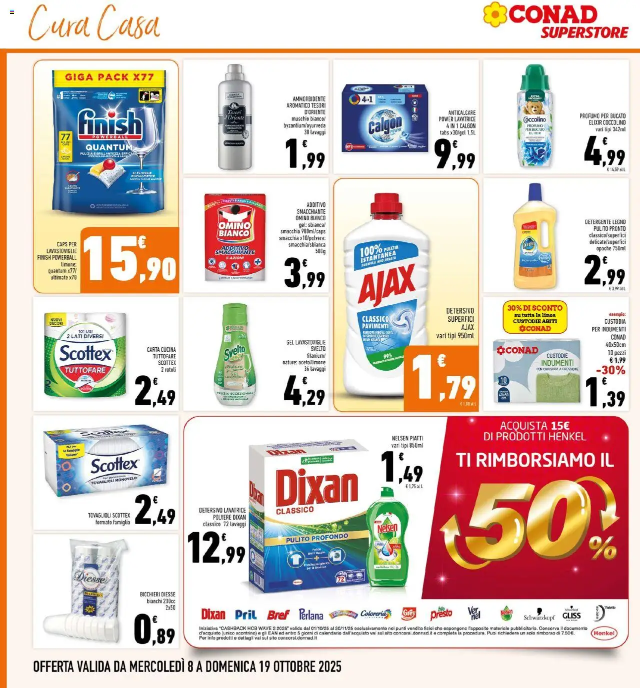 Volantino Conad del 08.10.2025 | Pagina: 30 | Prodotti: Ammorbidente, Detergente, Abiti, Anticalcare