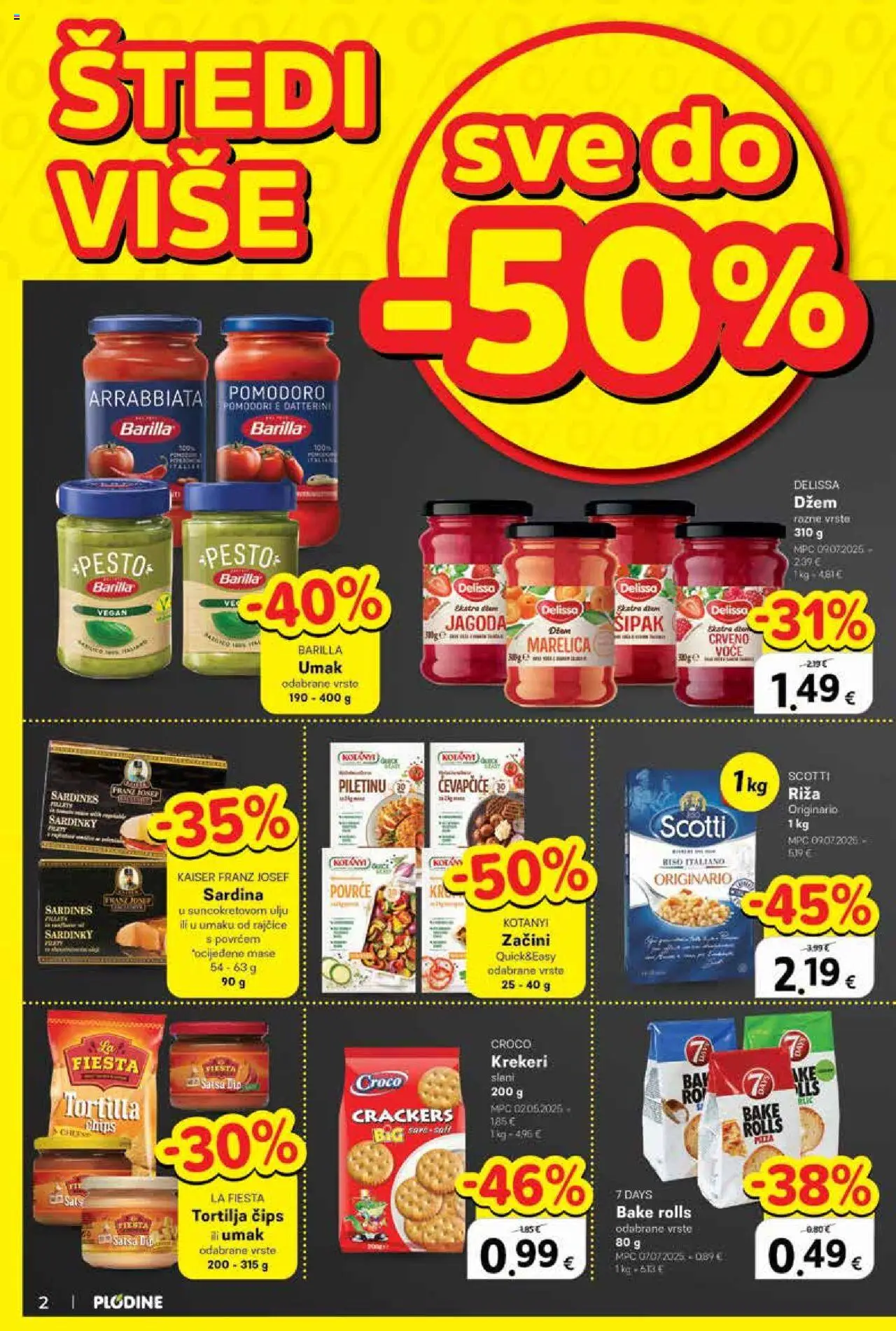 Plodine katalog | vrijedi od 01.10.2025 | Stranica: 2 | Proizvodi: Riža, Povrće, Umak, Krekeri