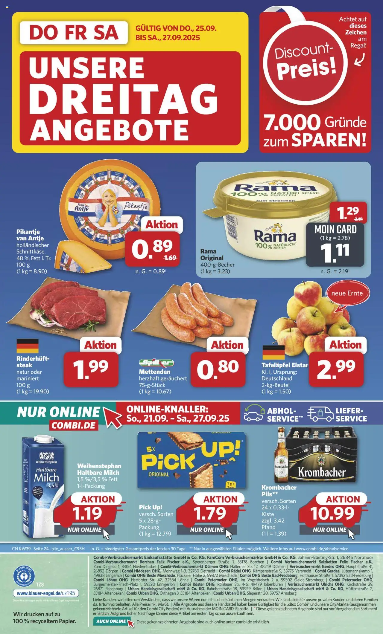 Combi Prospekt 	 – gültig ab 22.09.2025 | Seite: 30 | Produkte: Rama, Regal, Pils, Steak
