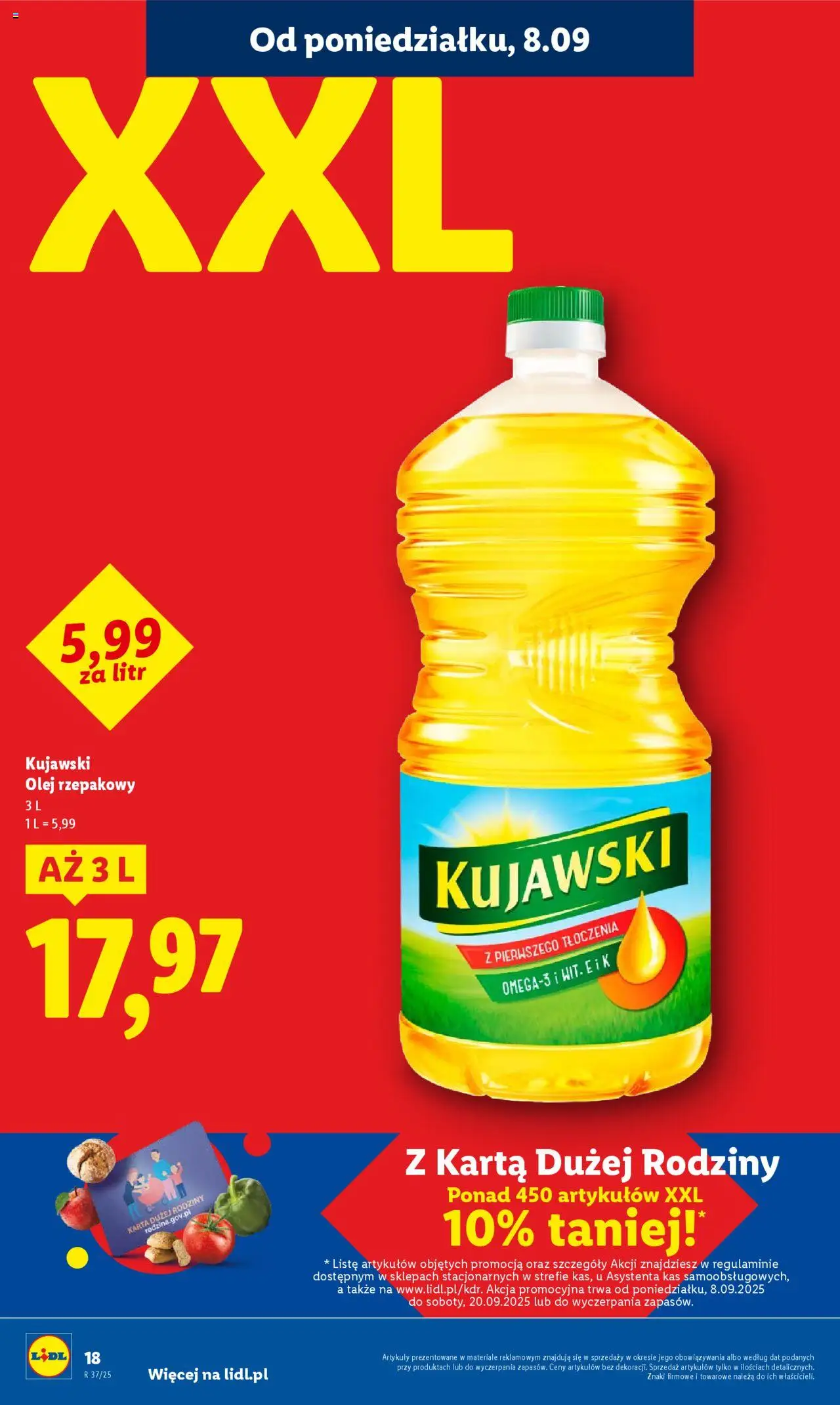 Lidl Gazetka od 08.09.2025 | Strona: 20 | Produkty: Karta, Olej rzepakowy, Olej